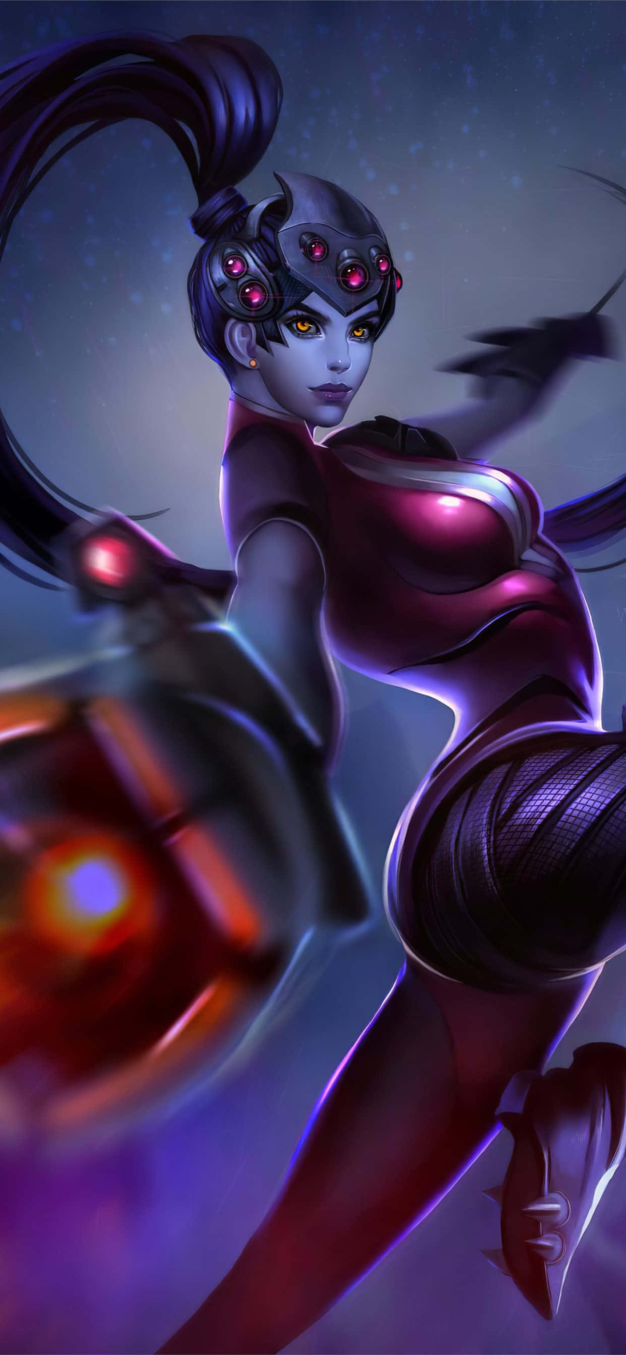 iPhone Xs Max Overwatch Fundal Widowmaker Îndreaptă Arma Fundal