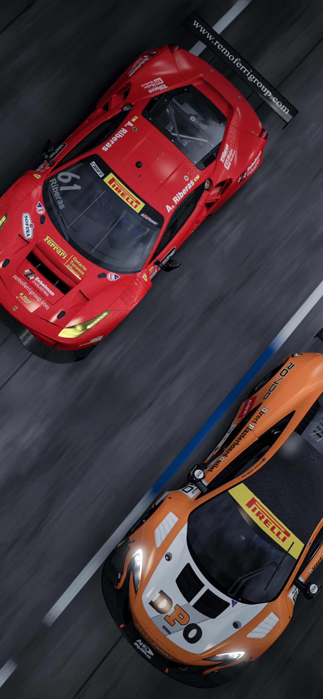 iPhone XS Max Project Cars 2 Mașini de Curse Roșu și Portocaliu Fundal