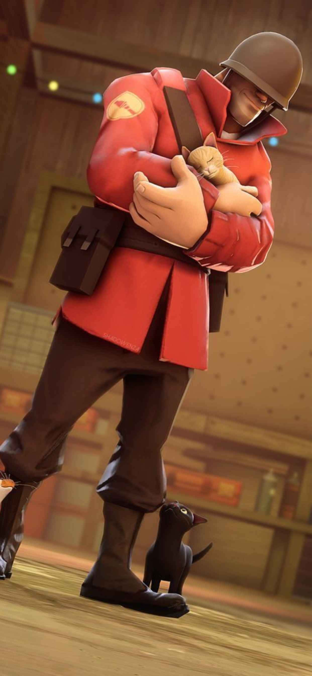 iPhone Xs Max Team Fortress 2 Portret Soldat Roșu Fundal