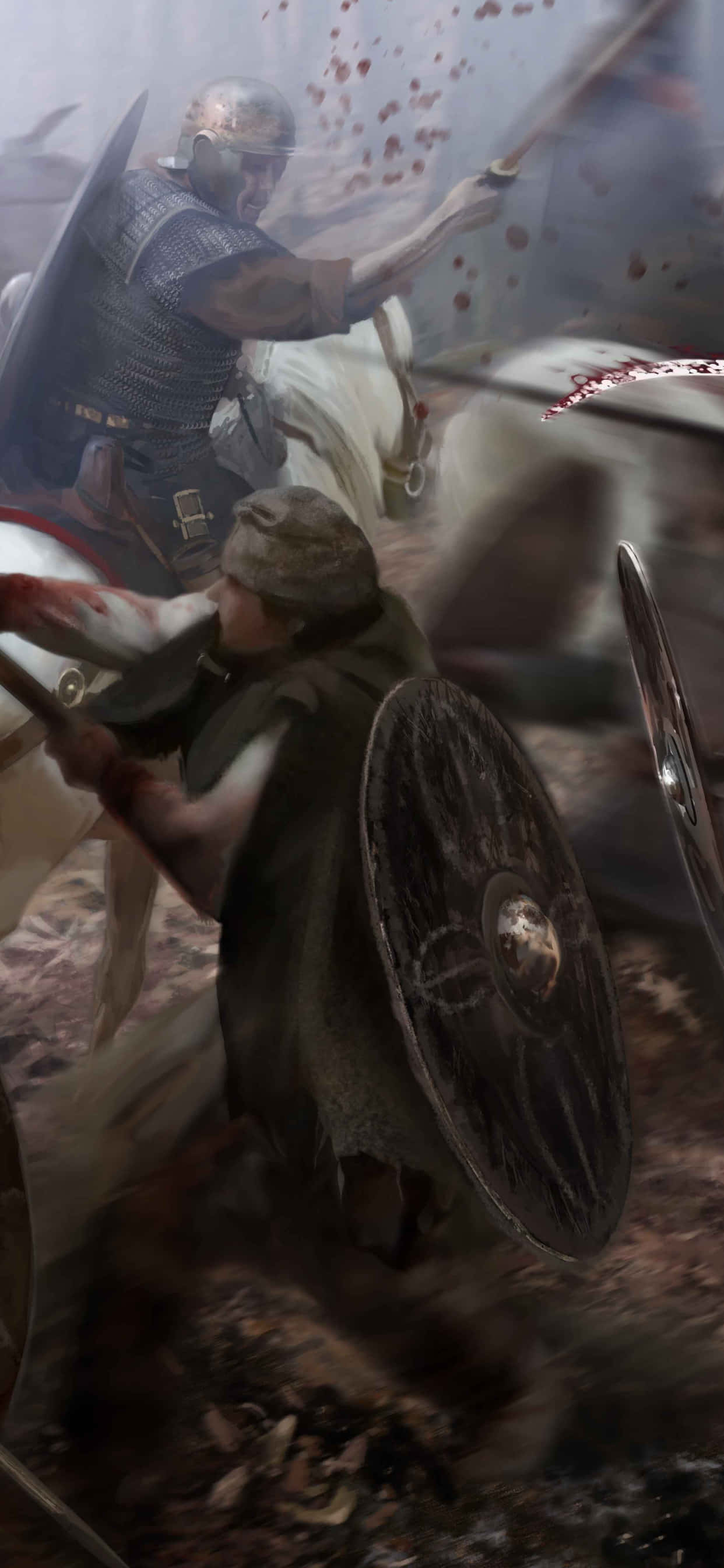 iPhone XS Max Total War Attila Ilustrație Fundal Războinic Sălbatic Fundal