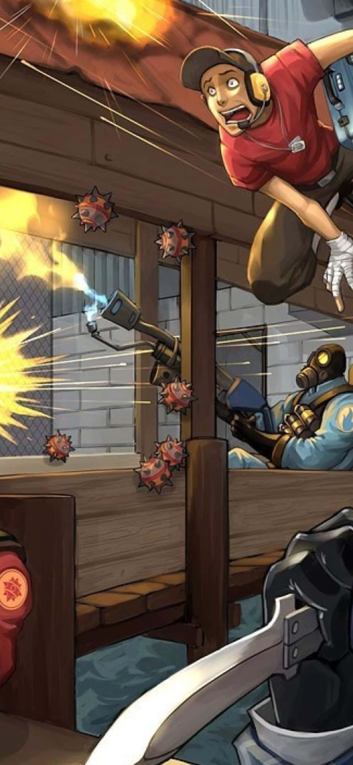 iPhone XS Team Fortress 2 Comic Art Style Background Fundal