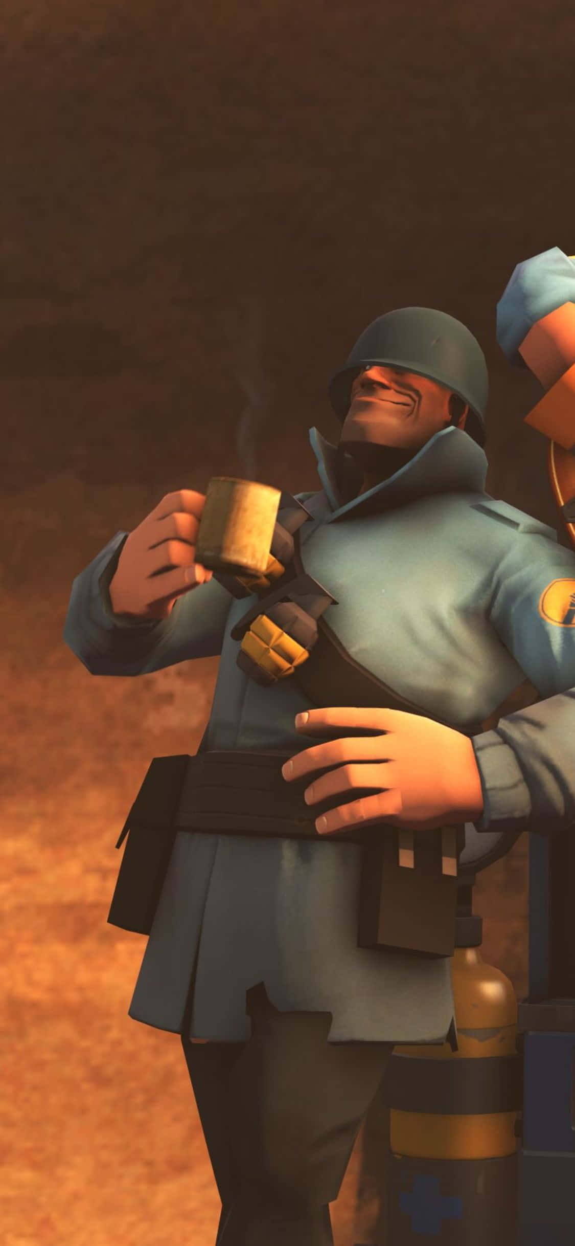 iPhone XS Team Fortress 2 Fundal Soldat Albastru Fundal