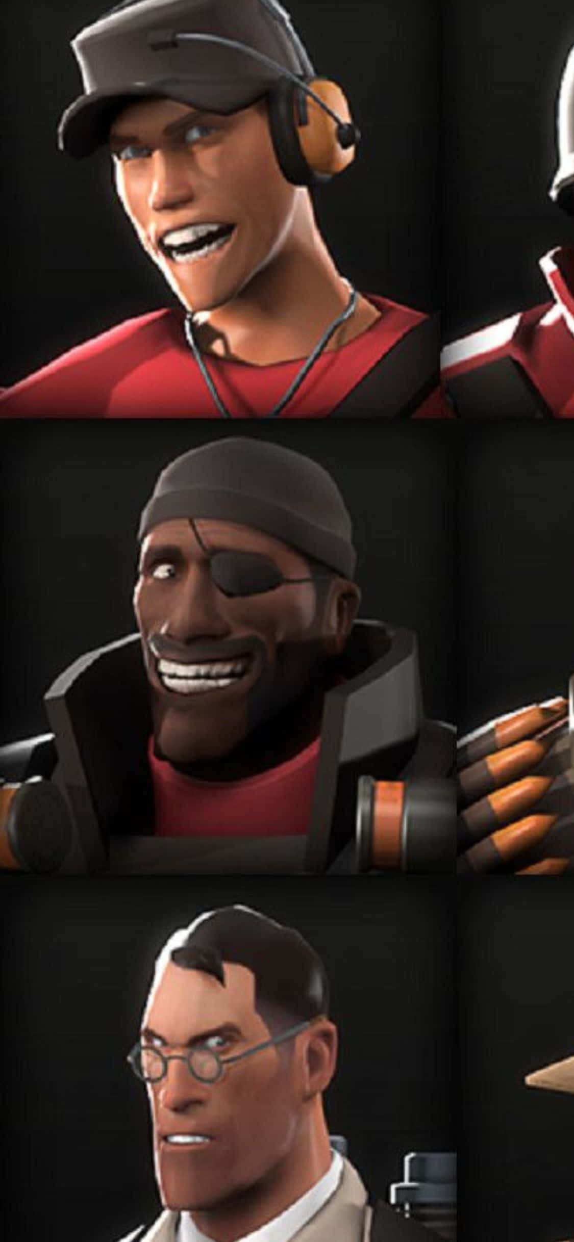 iPhone Xs Tf2 Fundal Scout, Demoman și Medic Fundal