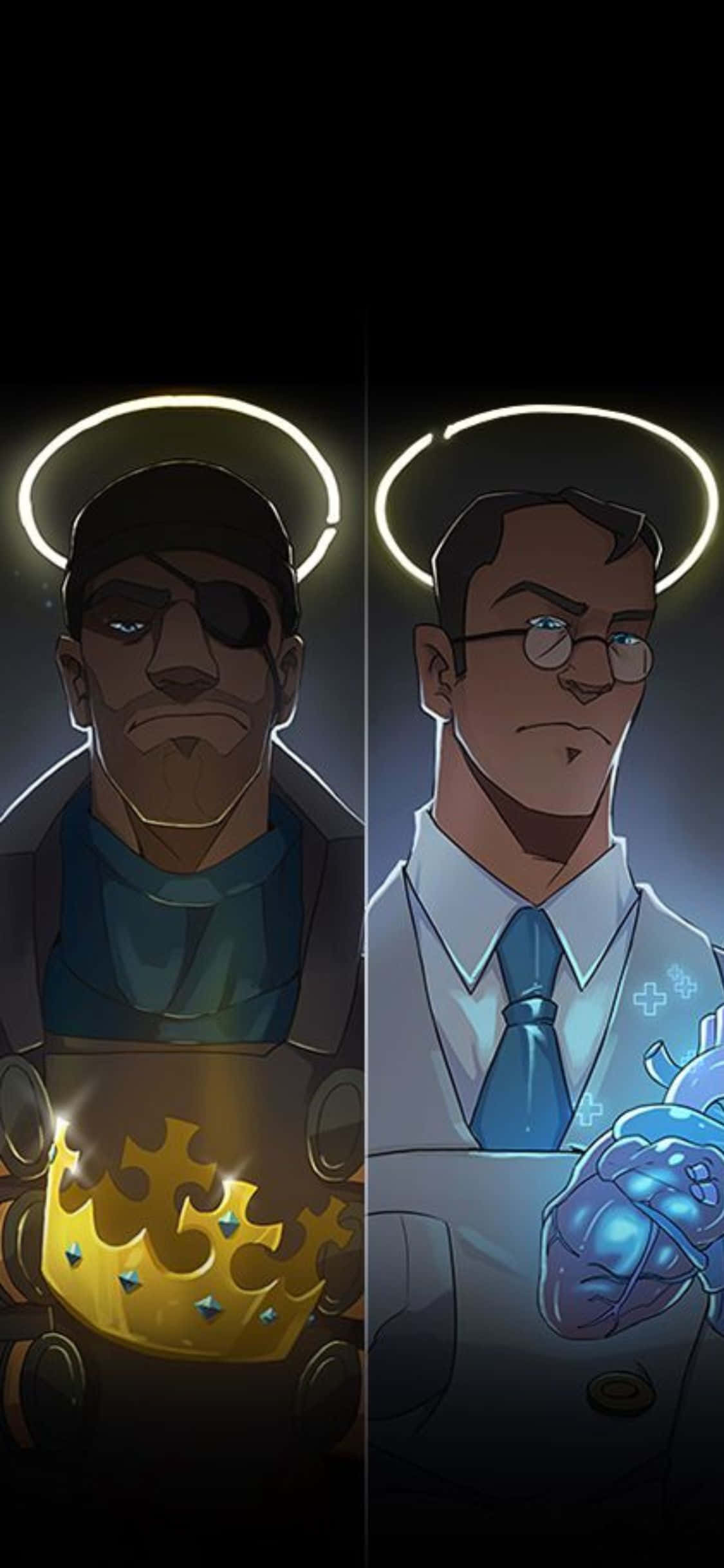 iPhone Xs Tf2 Fundal Demoman și Medic Aureole Fundal