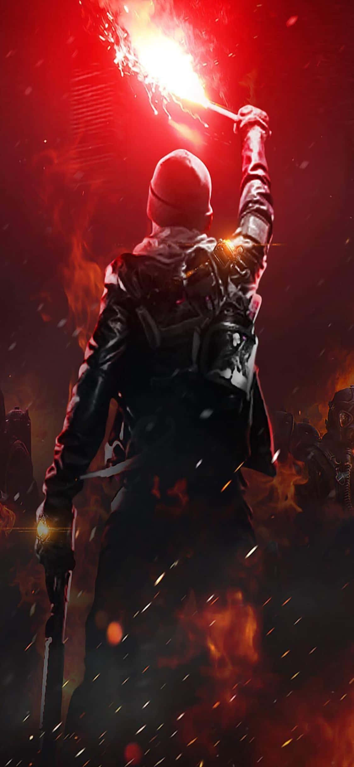iPhone Xs The Division Background Man Holding A Flare Gun Fundal