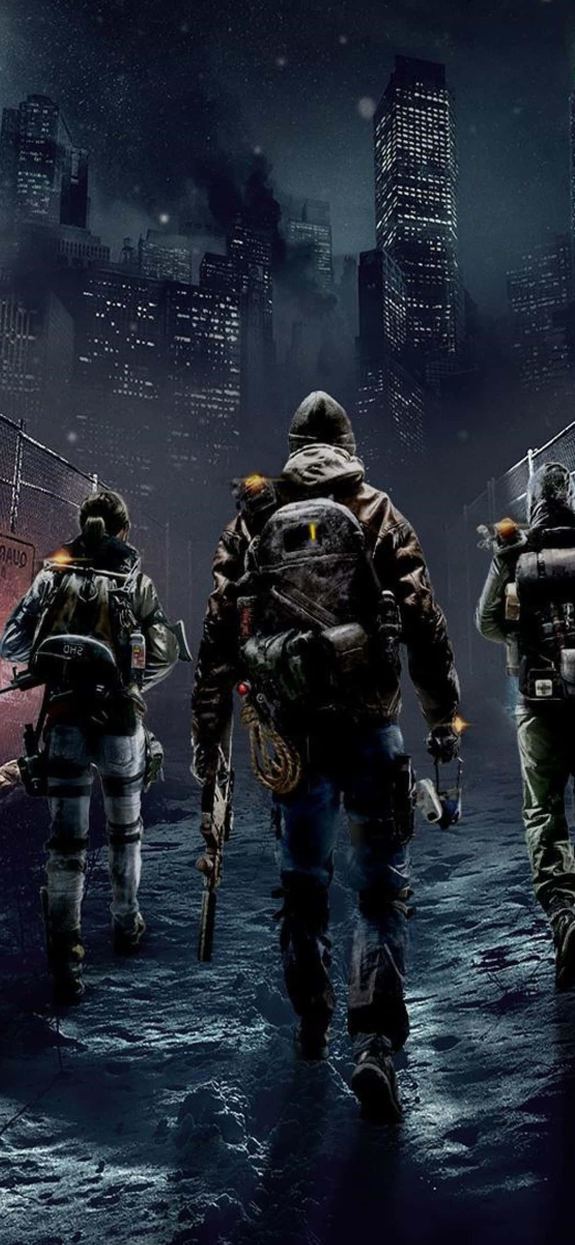 iPhone Xs The Division Fundal Echipă Care Se Îndreaptă Spre Oraș Fundal
