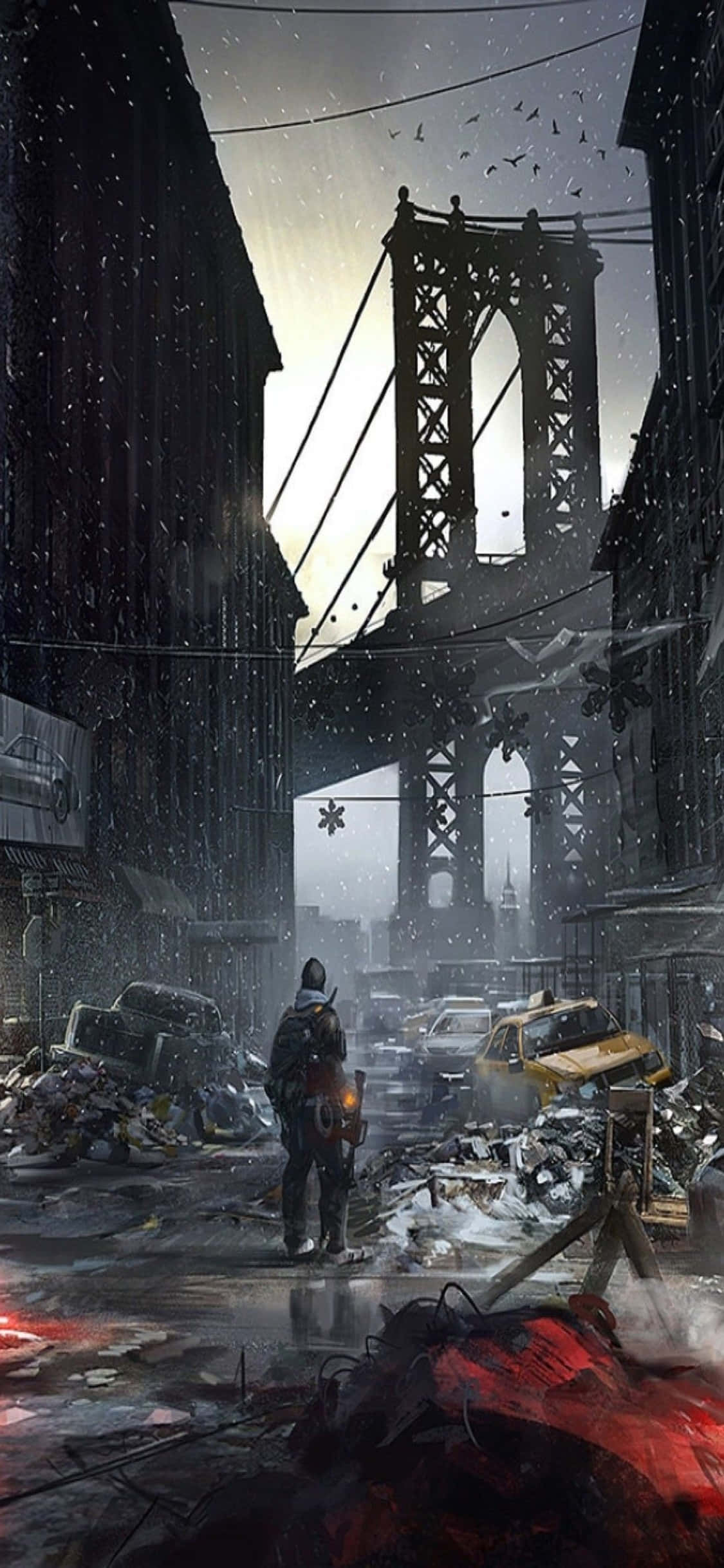 iPhone Xs The Division Fundal Stradă Distrusă Din New York Fundal