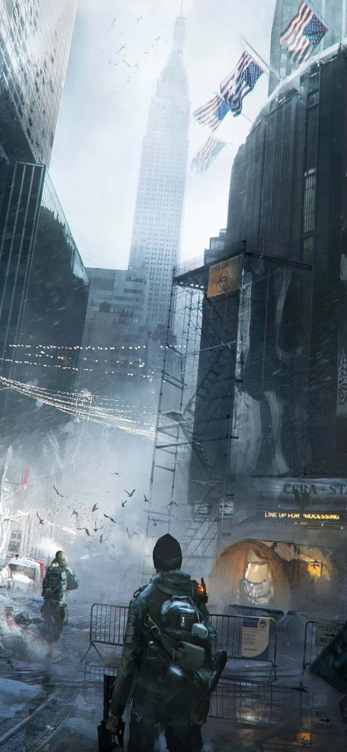 iPhone Xs The Division Fundal Echipă Deplasându-Se Prin Fum Fundal