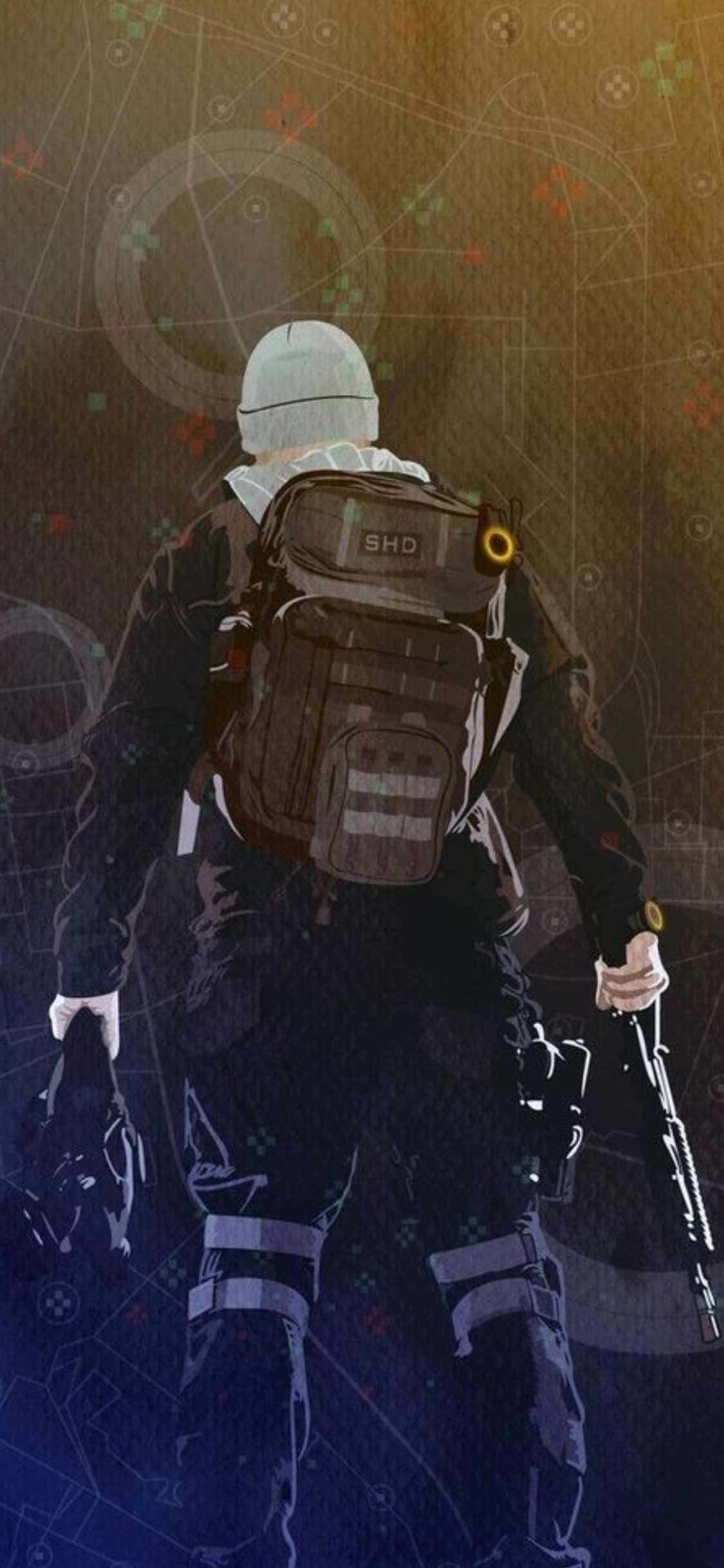 iPhone Xs The Division Fundal Om Cu Rucksack Fundal