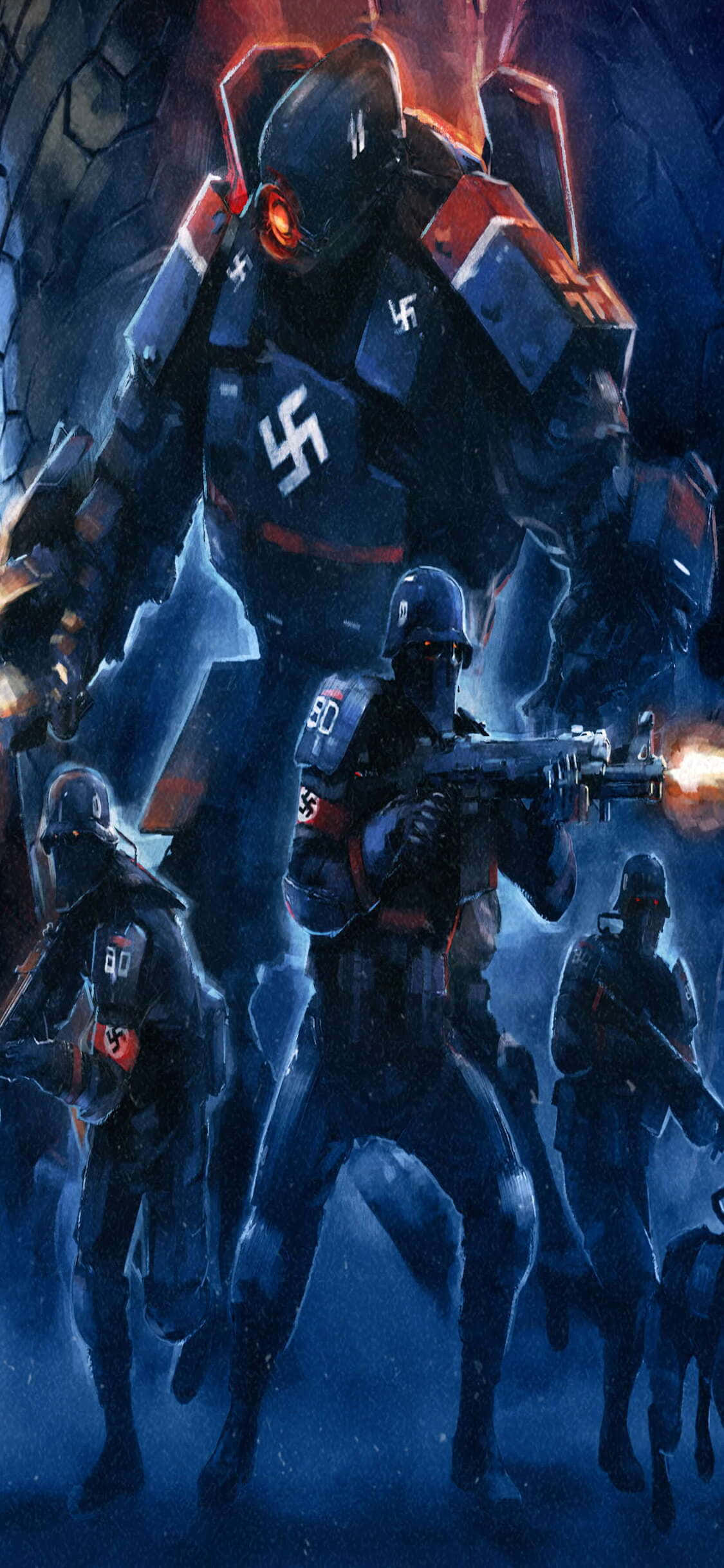 iPhone Xs Wolfenstein Ii Nazi Soldiers Background Fundal