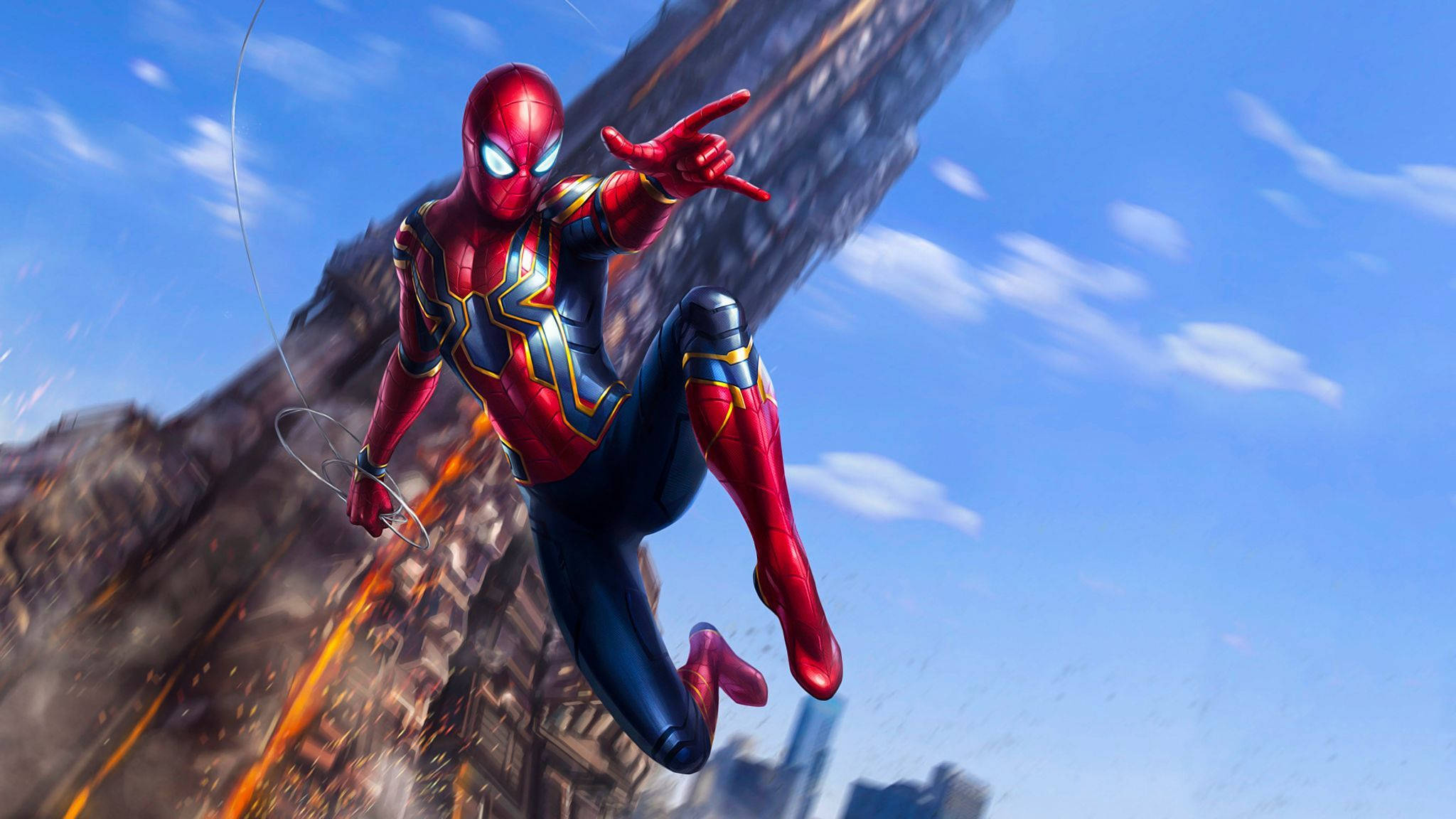 Iron Spider Spiderman Benzi Desenate Fundal