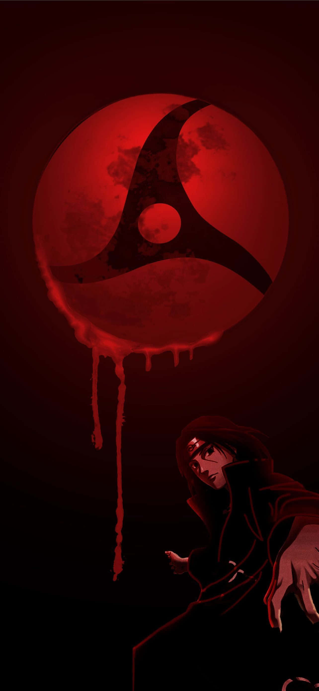 Itachi Mangekyou Sharingan Sângerând Telefon Roșu Fundal