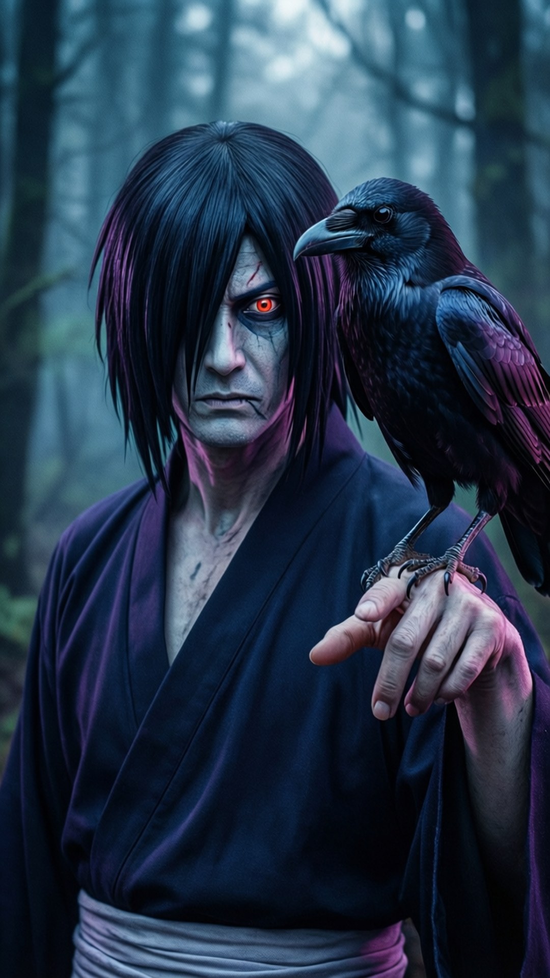 Itachi și corbul Fundal