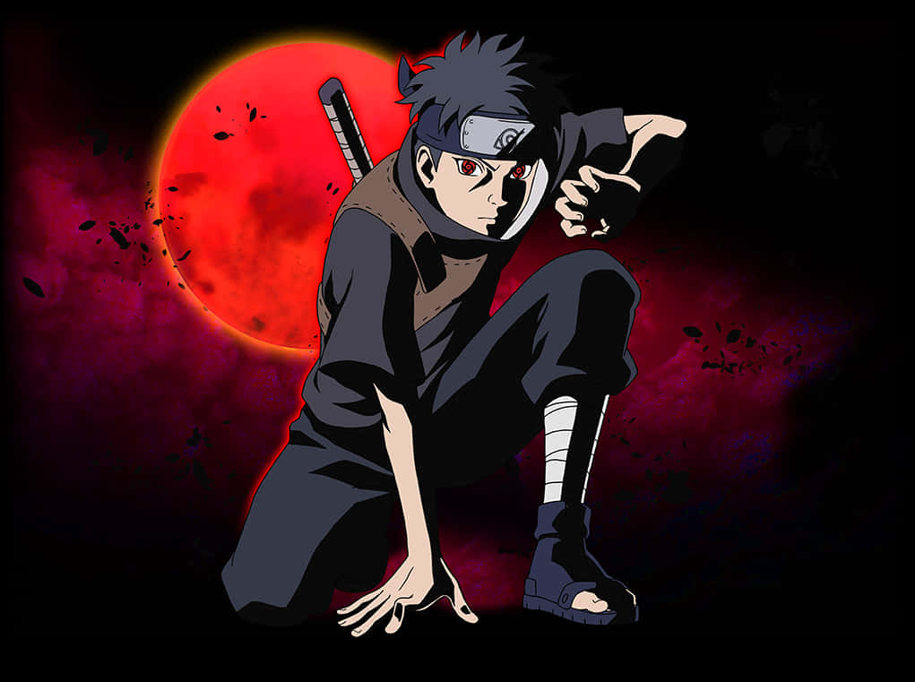 Itachi Uchiha Fundal Lună Roșie Fundal