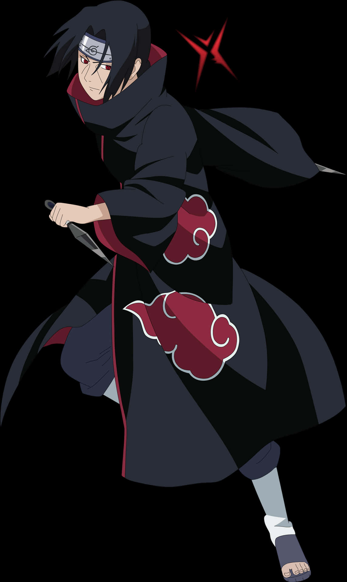 Itachi Uchiha în poziție de acțiune Fundal