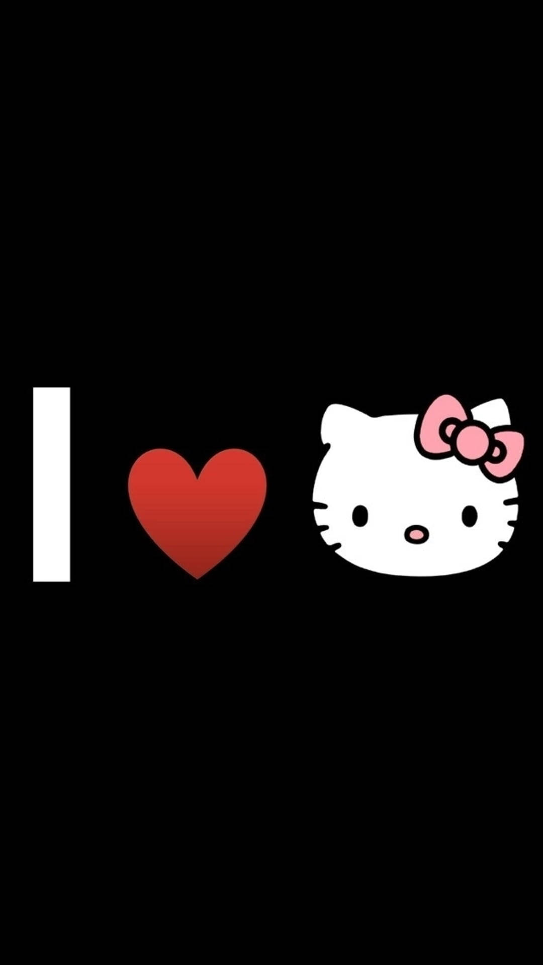 Iubesc Hello Kitty Neagră Fundal