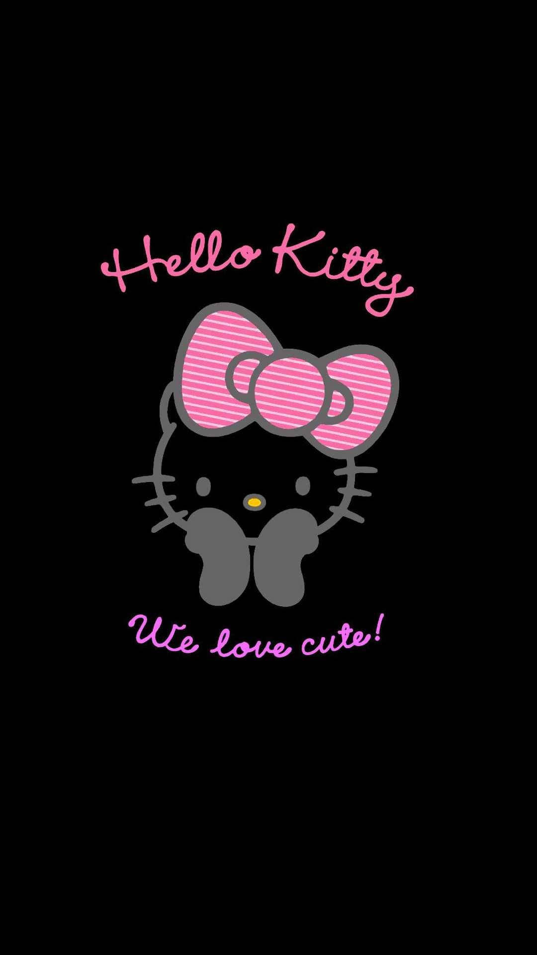 Iubim Hello Kitty neagră drăguța Fundal