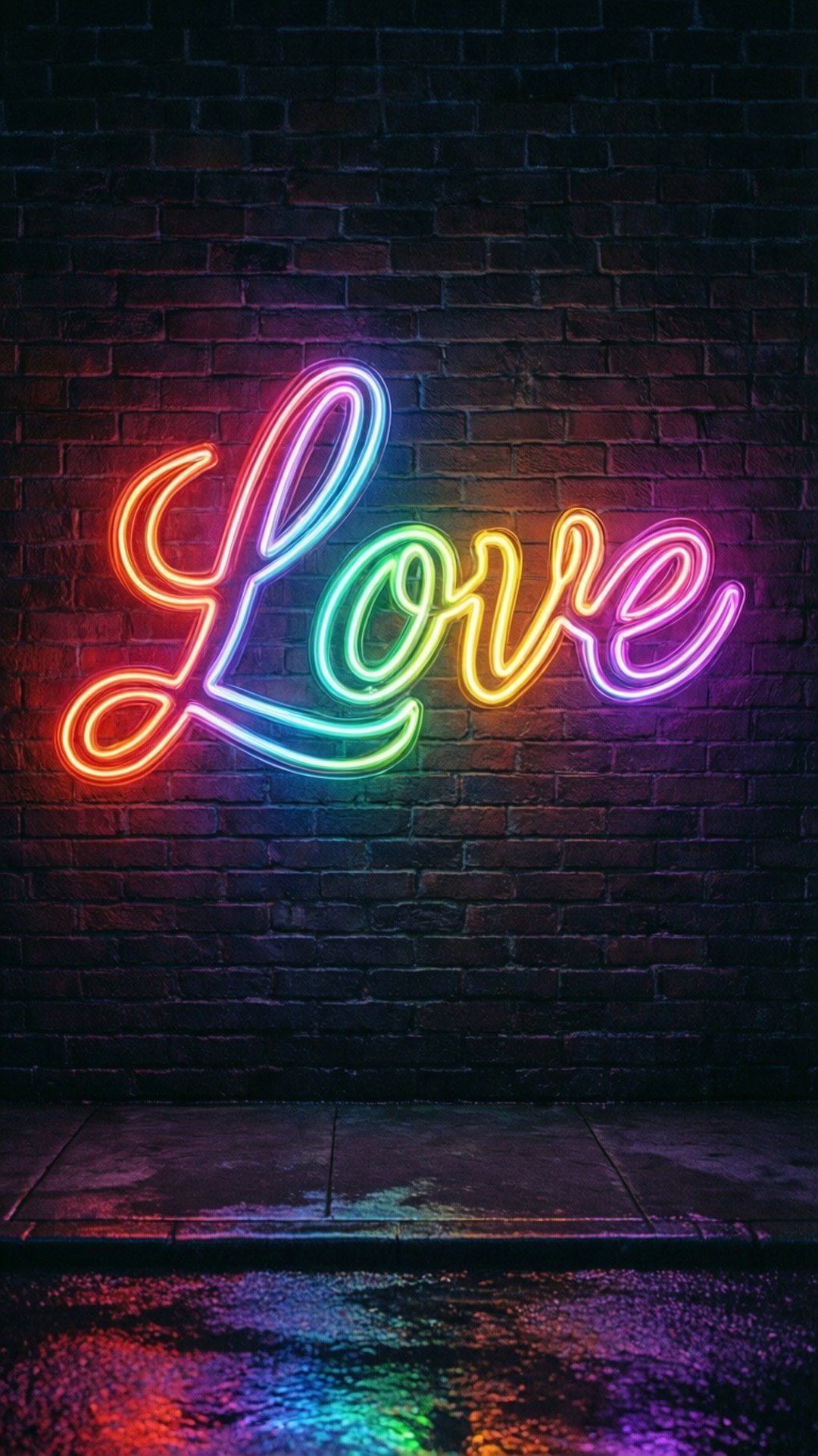 Iubire Neon Curcubeu Fundal