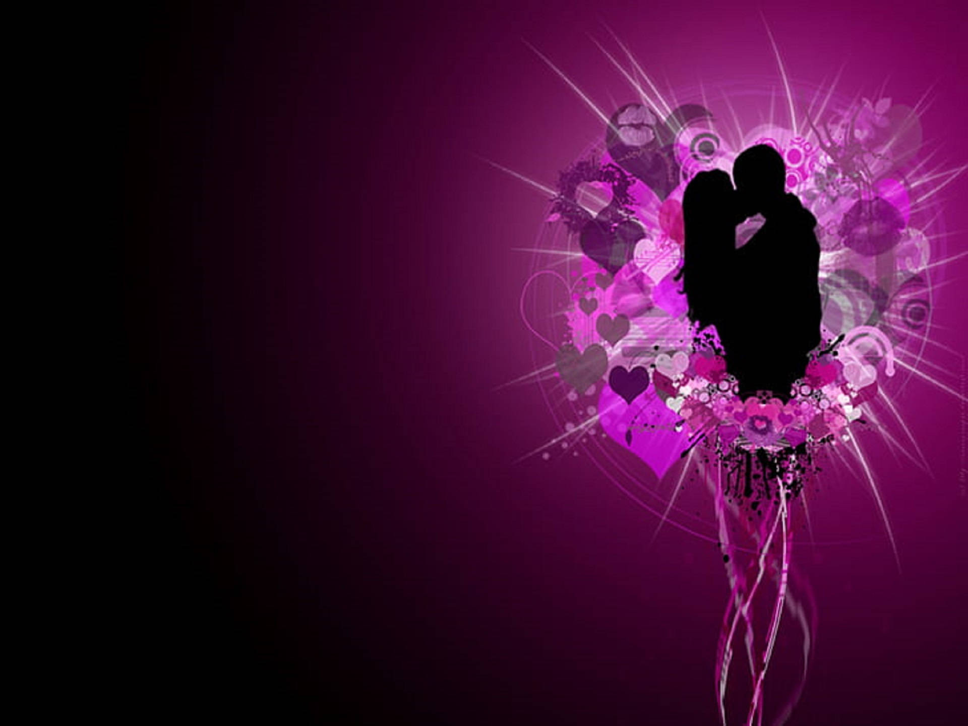 Iubire romantică în violet Fundal