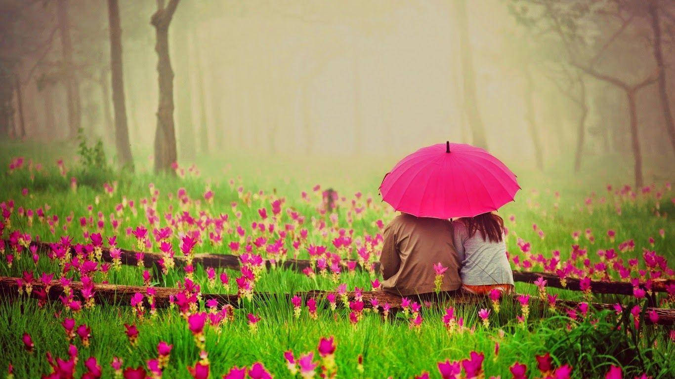 Iubirea Mea Stând Pe Pământ Cu Flori Fundal