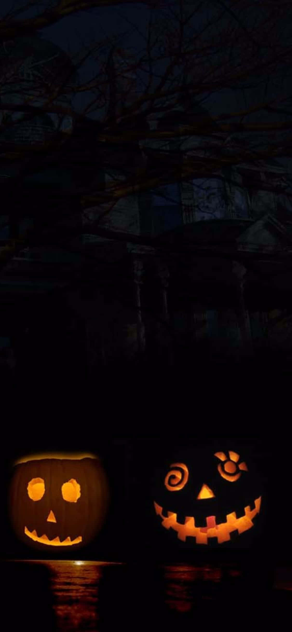 Scary Jack O'Lanterns For iPhone Halloween Background Fundal