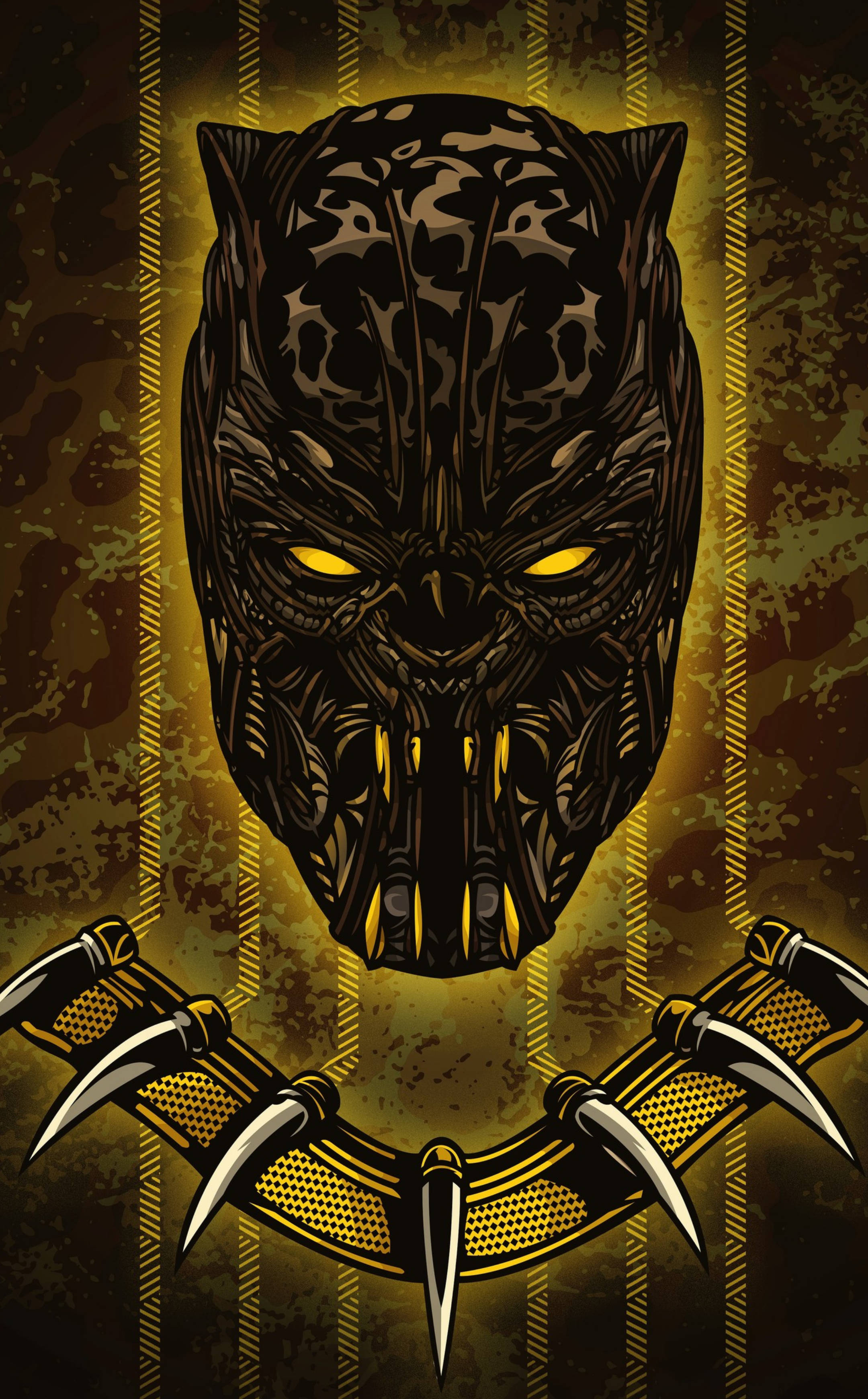 Jaguarul Auriu Sinistru Killmonger Fundal