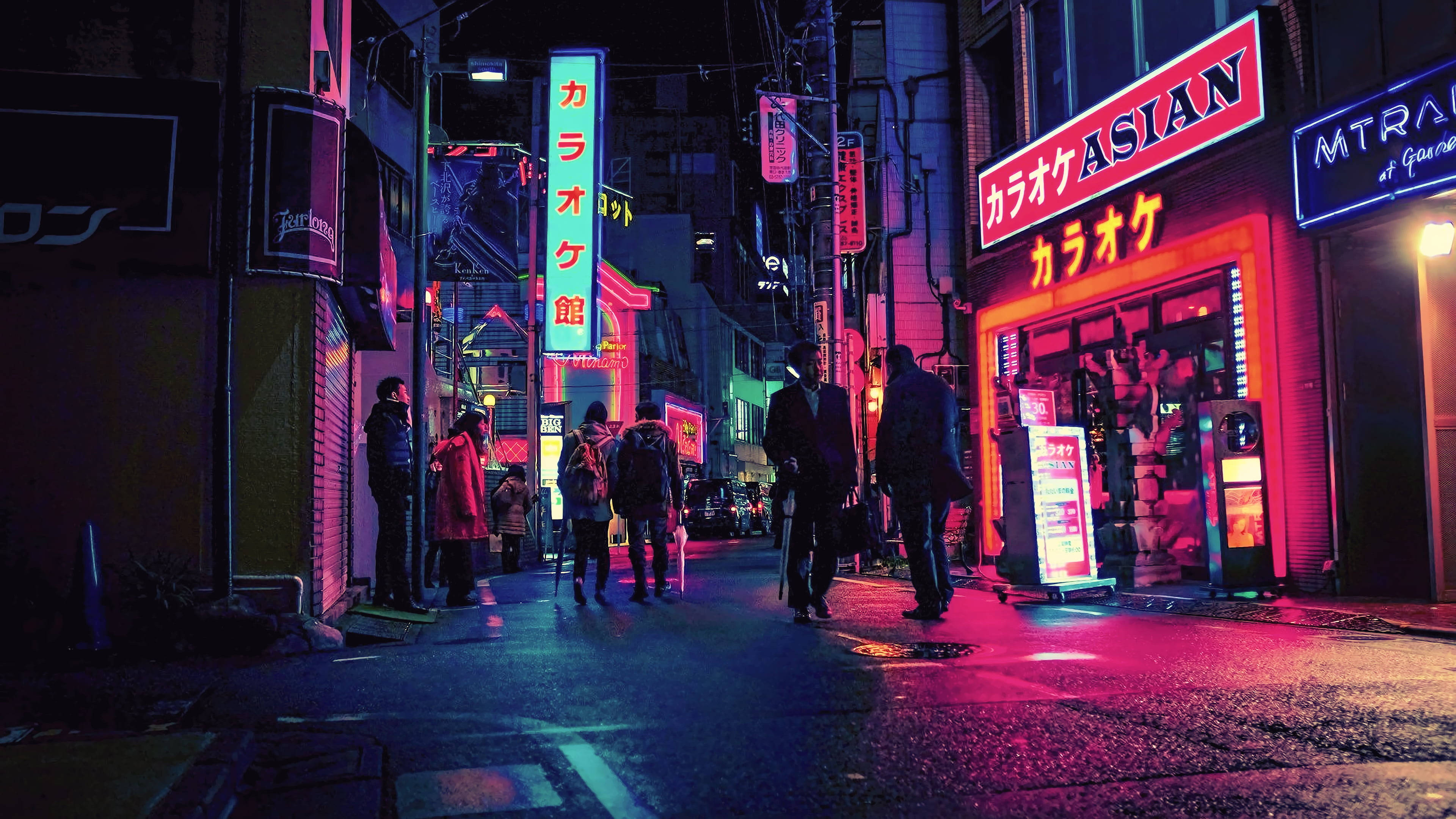 Japonia 4K Lumini cu Neon Fundal