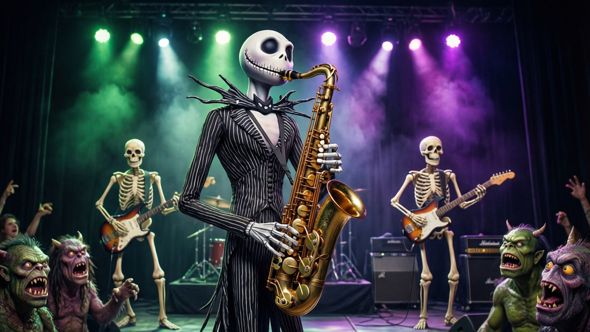 Jazz în Orașul de Halloween Fundal