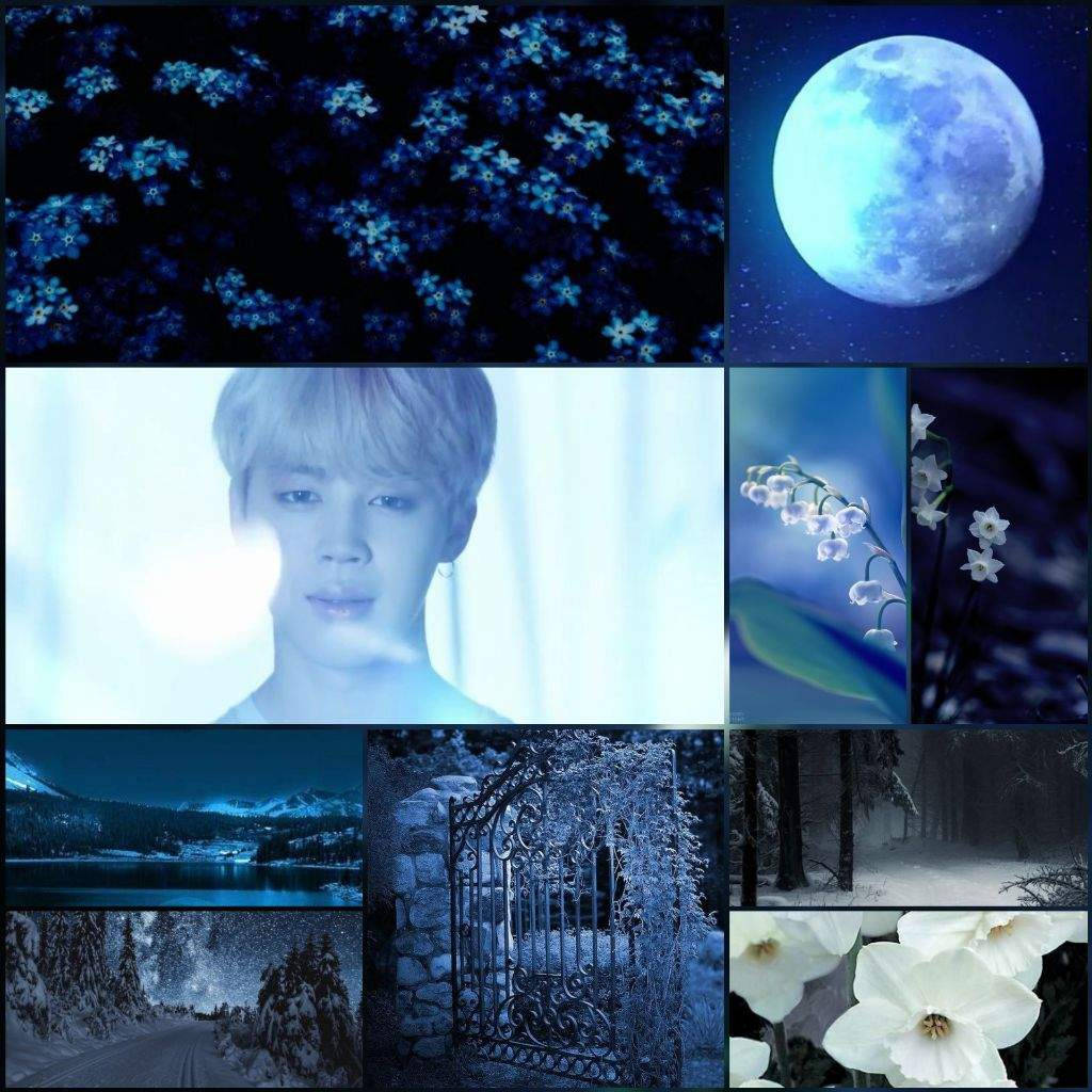Jimin BTS Estetică Eterică Lună Fundal