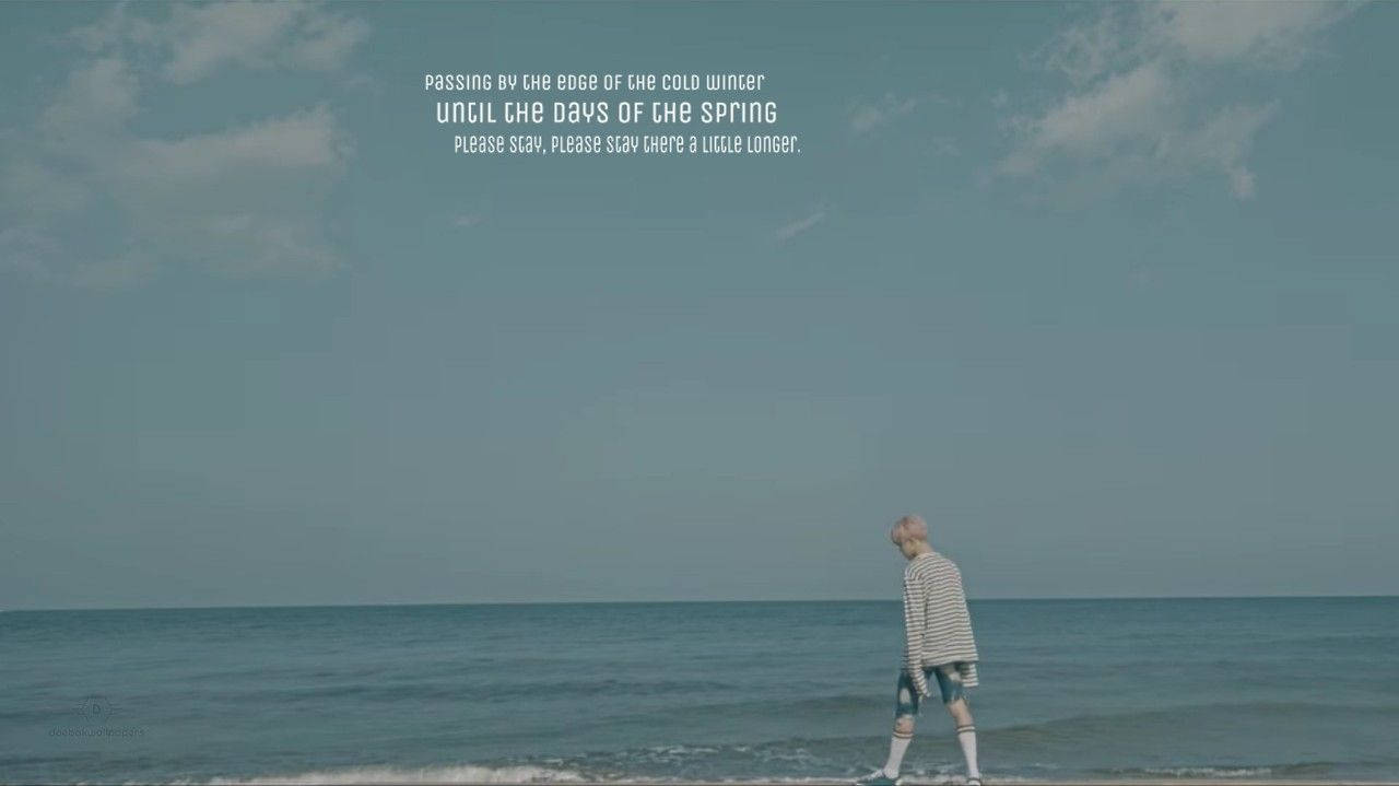 Jimin de la BTS pe plajă - estetic Fundal
