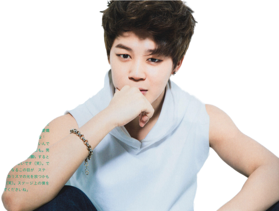 Jimin în ipostază gânditoare Fundal