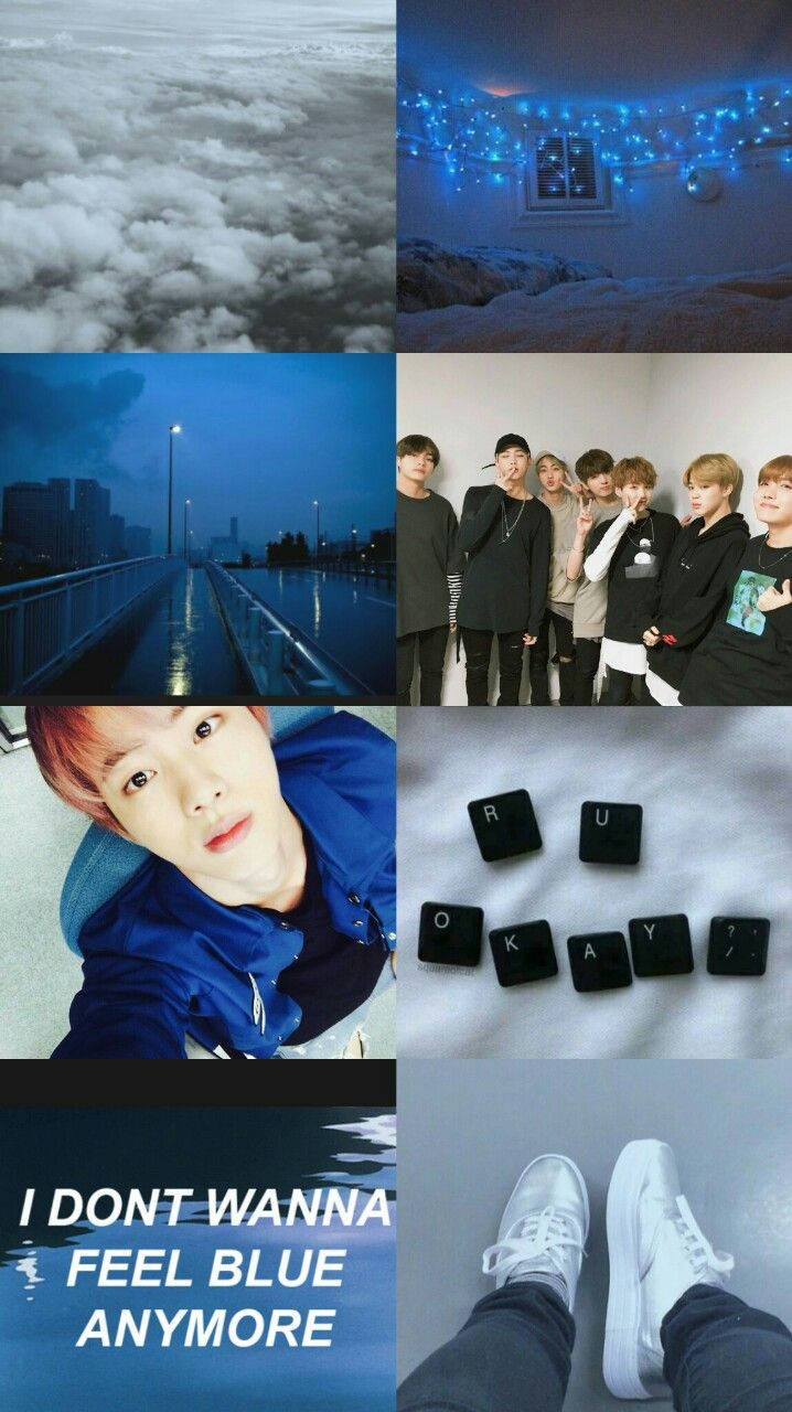 Jin estetic albastru BTS Fundal