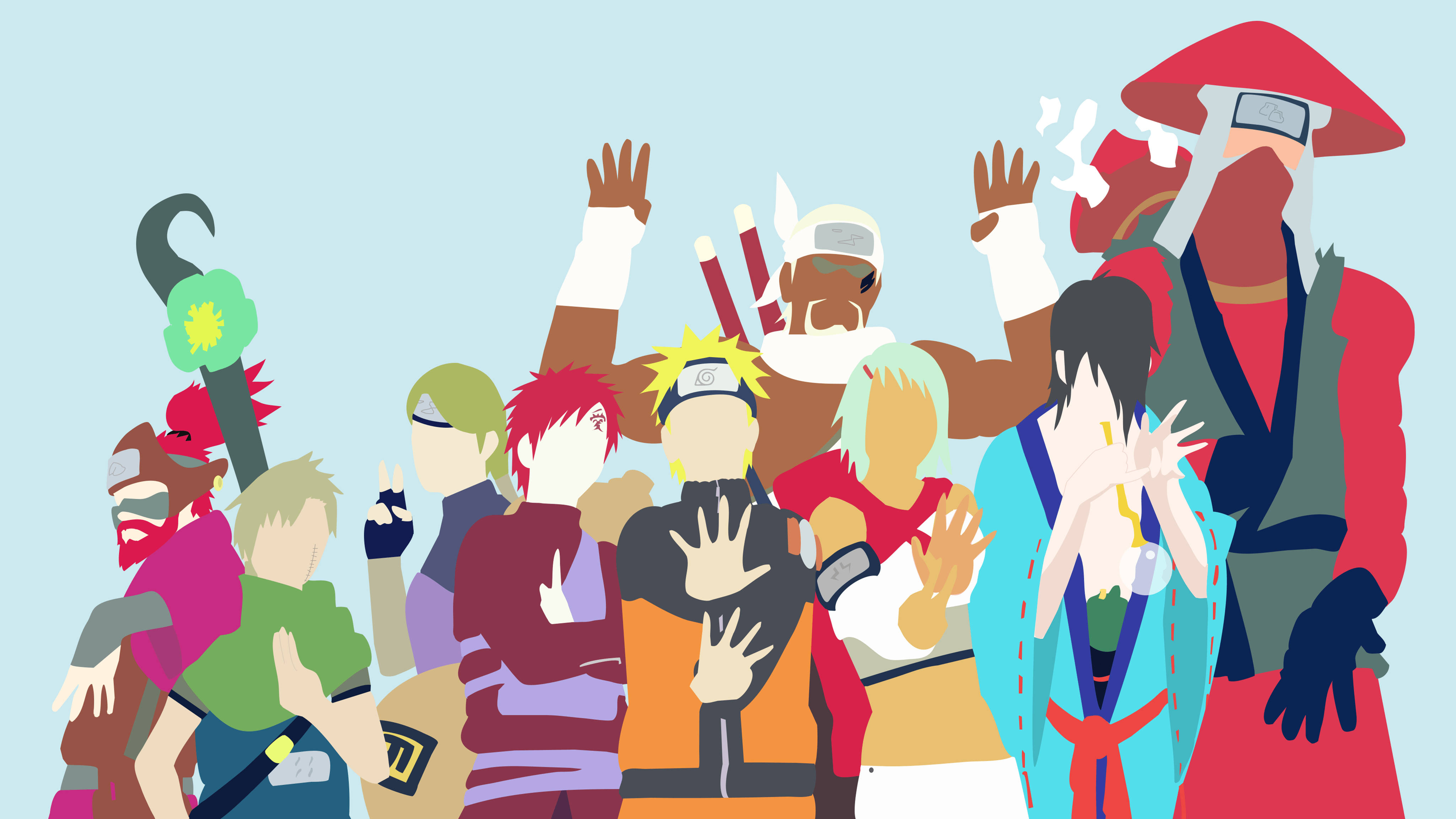 Jinchurikii minimaliști Naruto 4K Fundal