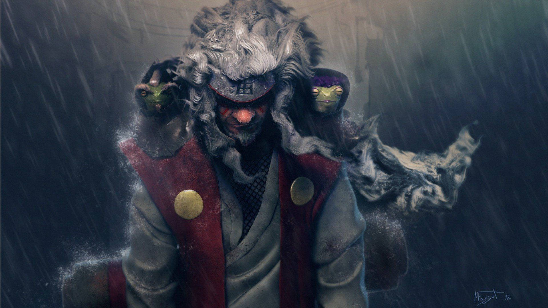 Tapet întunecat cu Jiraiya cosplay din Naruto Shippuden. — Naruto Fundal