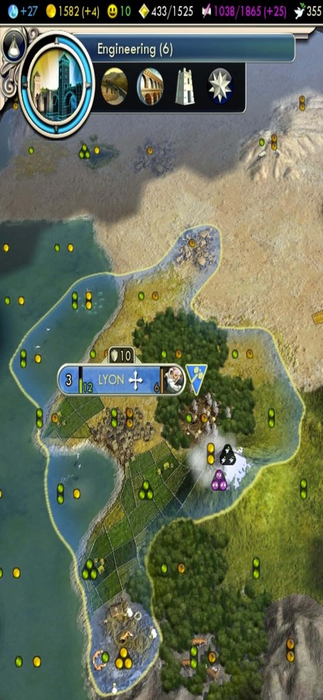 Joacă jocul classic de strategie pe ture Civilization V pe iPhone X Fundal