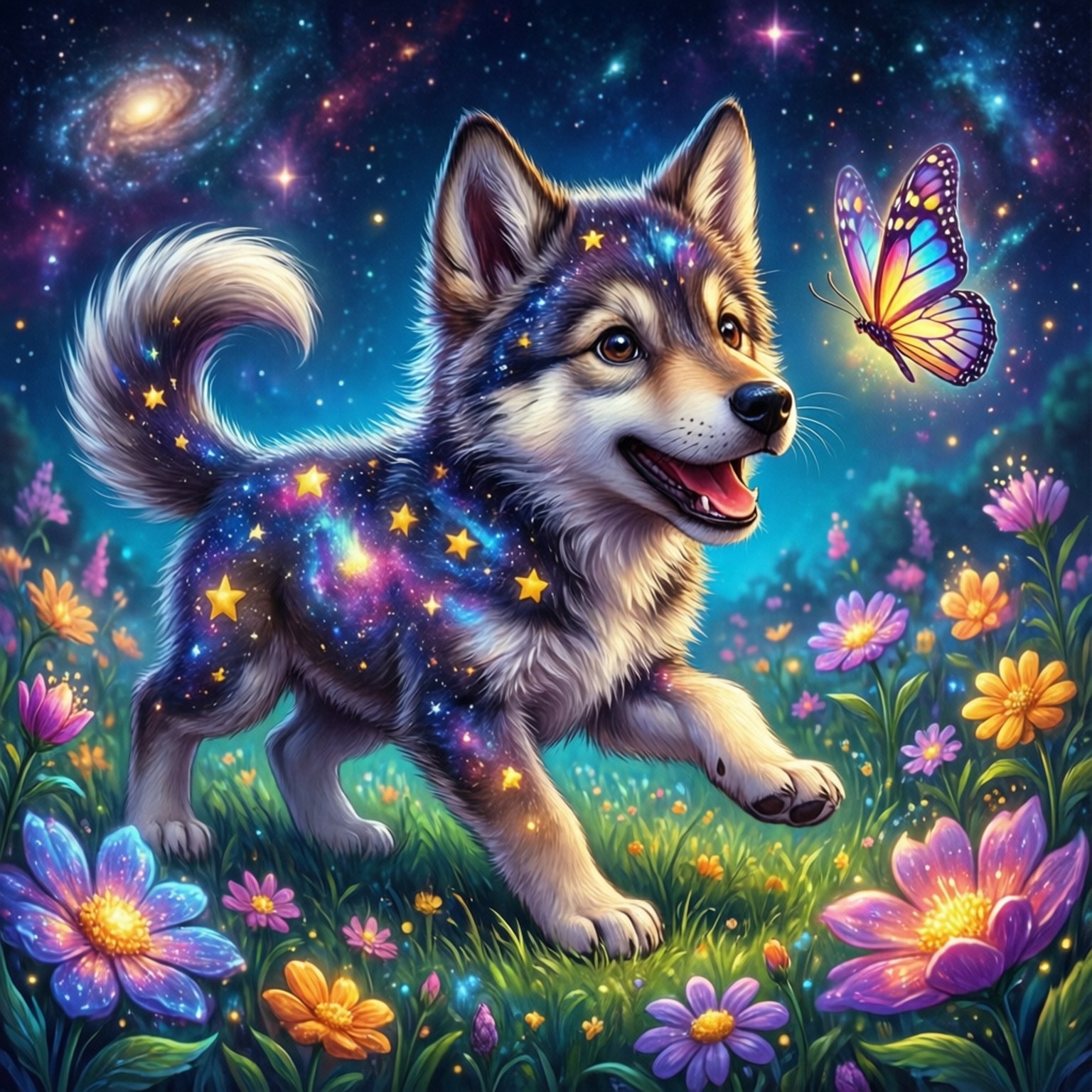 Joacă de Cățeluș Cosmic Fundal