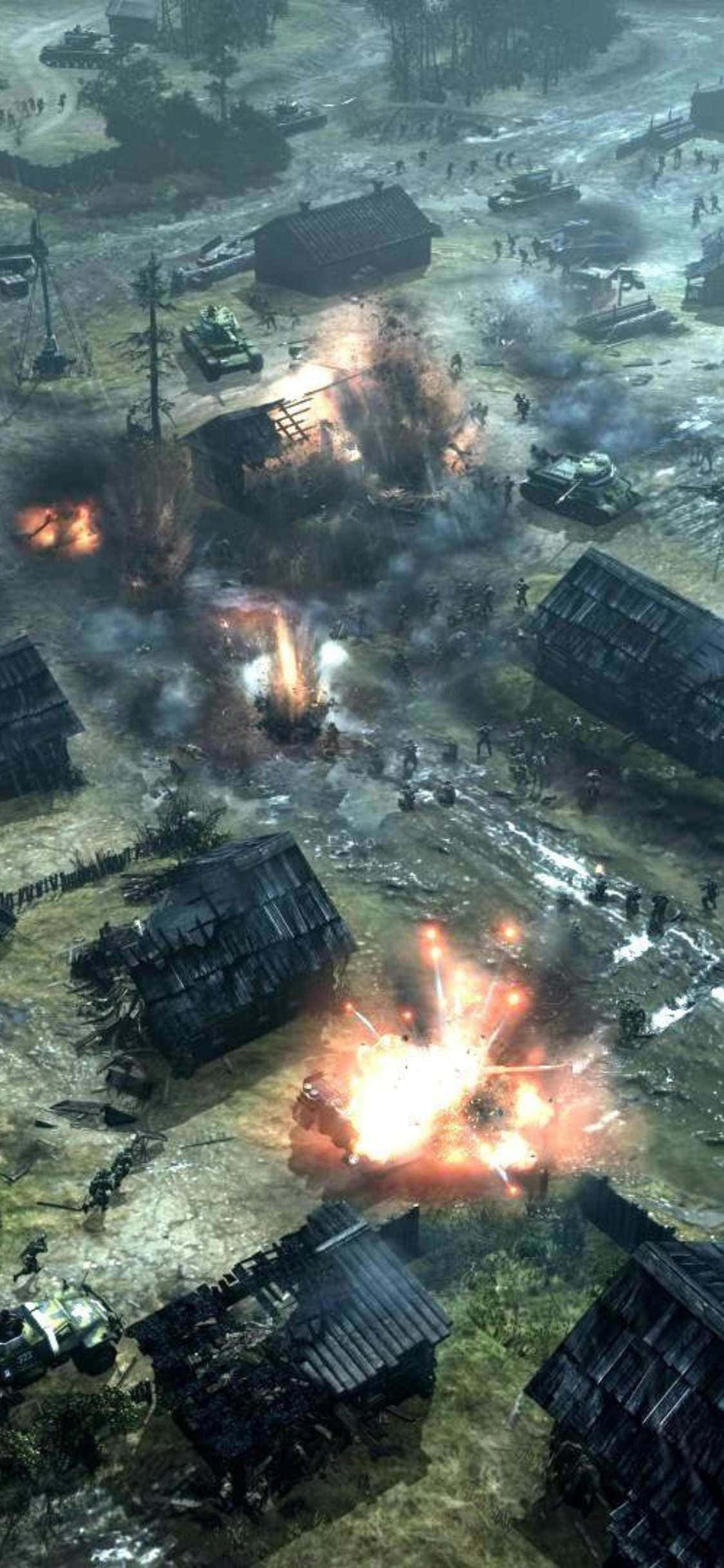 Joc de război captivant pe iPhone XS: Company of Heroes 2 Fundal