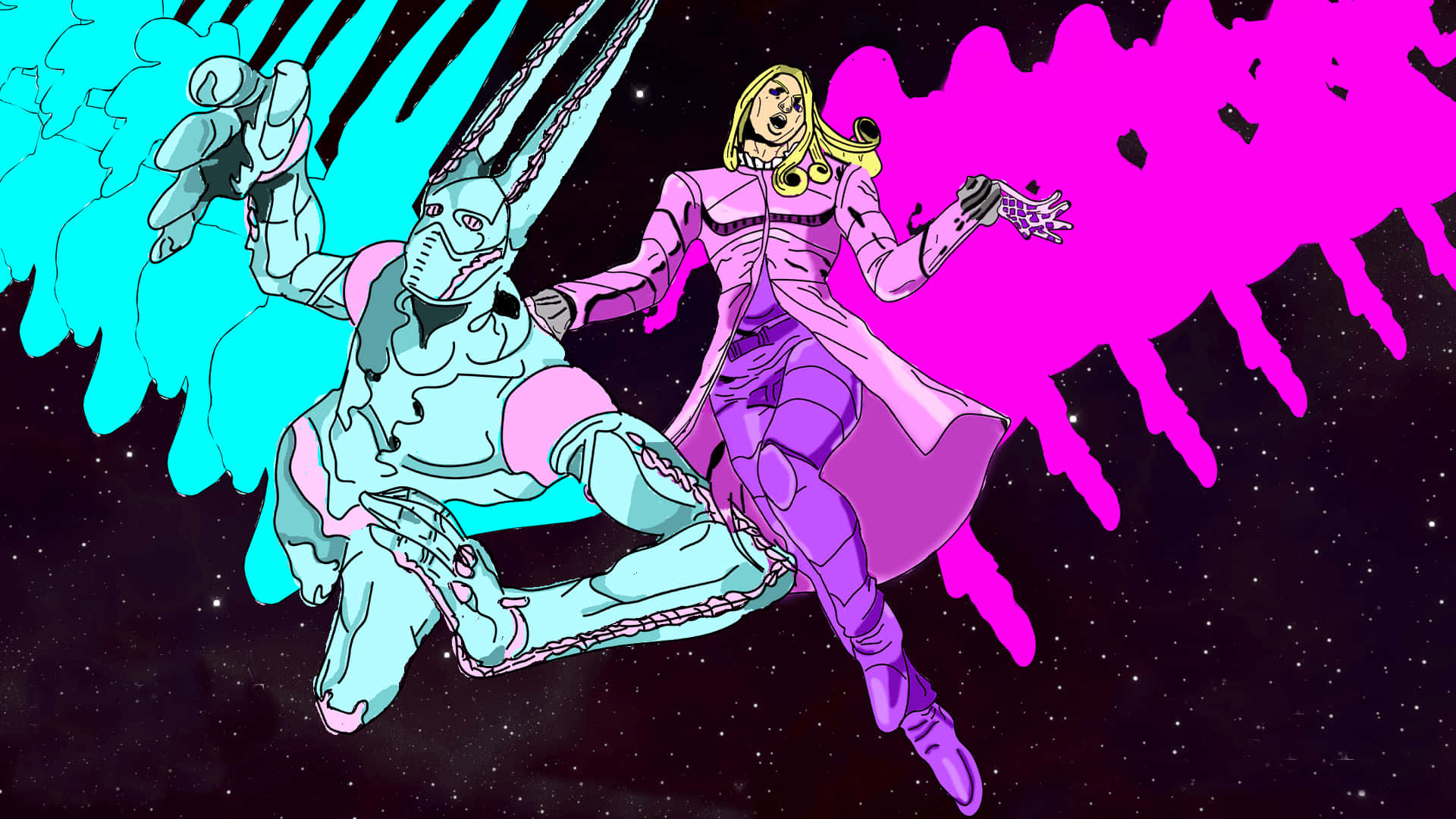 JoJo's Bizarre Adventure Manga Funny Valentine și D4C Fundal