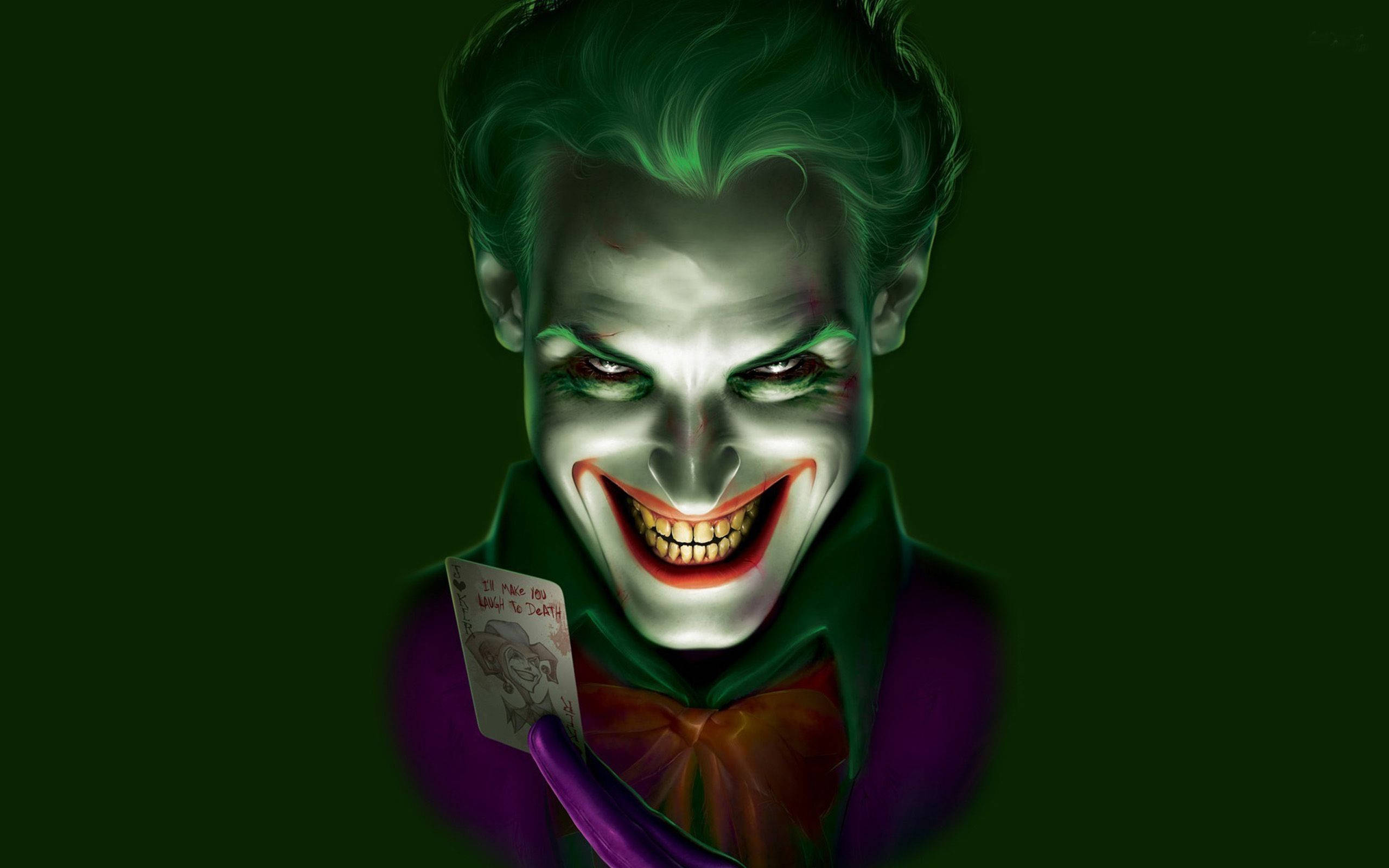 Joker Zâmbitor cu Păr Verde Fundal