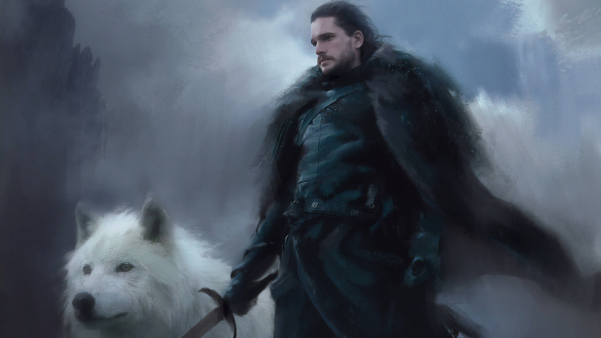 Jon Snow Cer Înnorat Game of Thrones Fundal