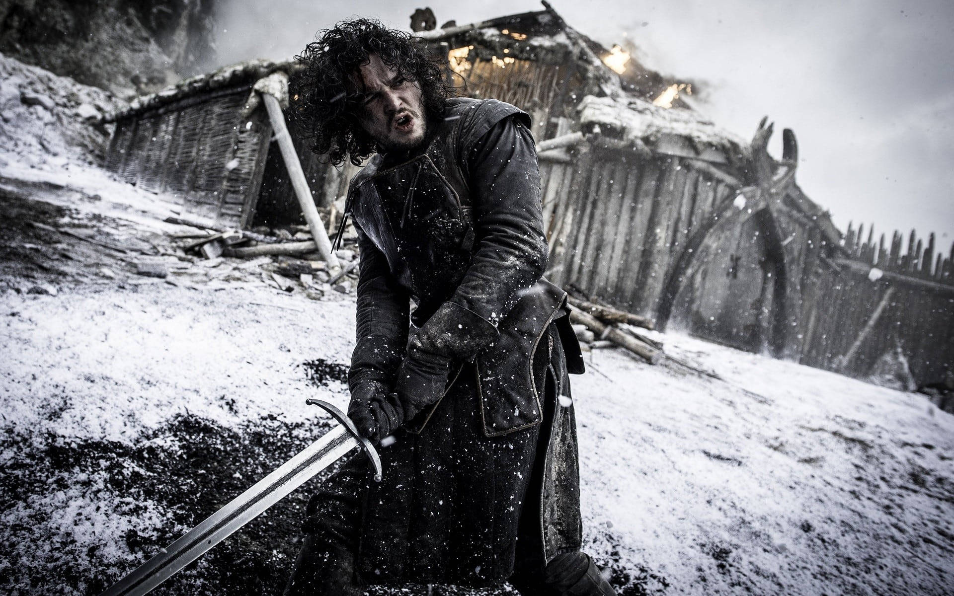 Jon Snow în luptă Game of Thrones Fundal