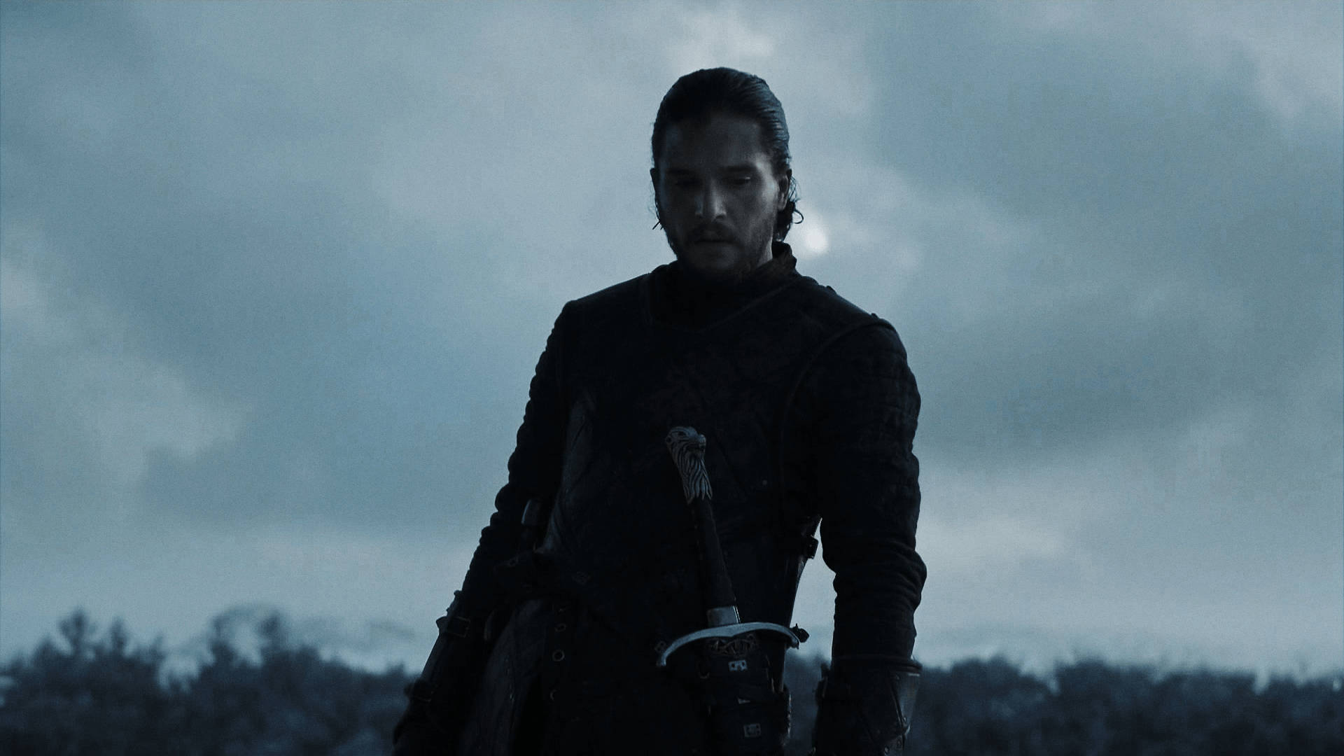Jon Snow în picioare Game of Thrones Fundal