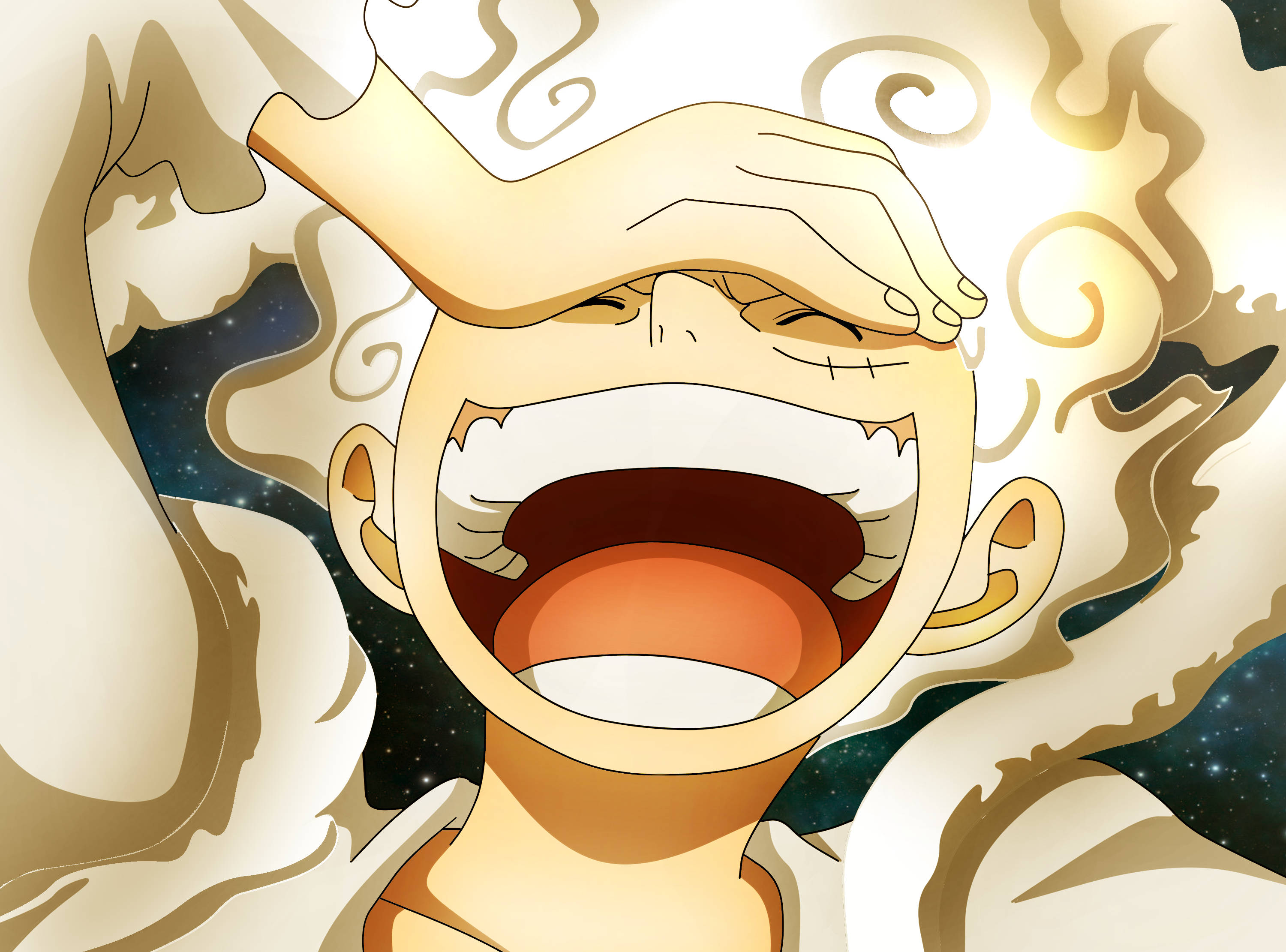 Joy Boy Luffy râzând Fundal