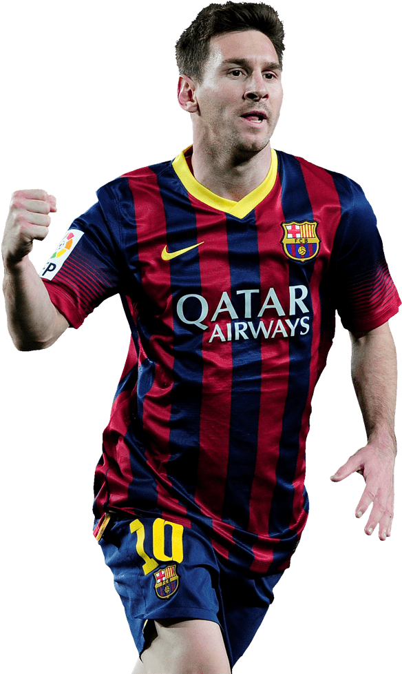 Jucător de fotbal în acțiune, echipament Barcelona Fundal
