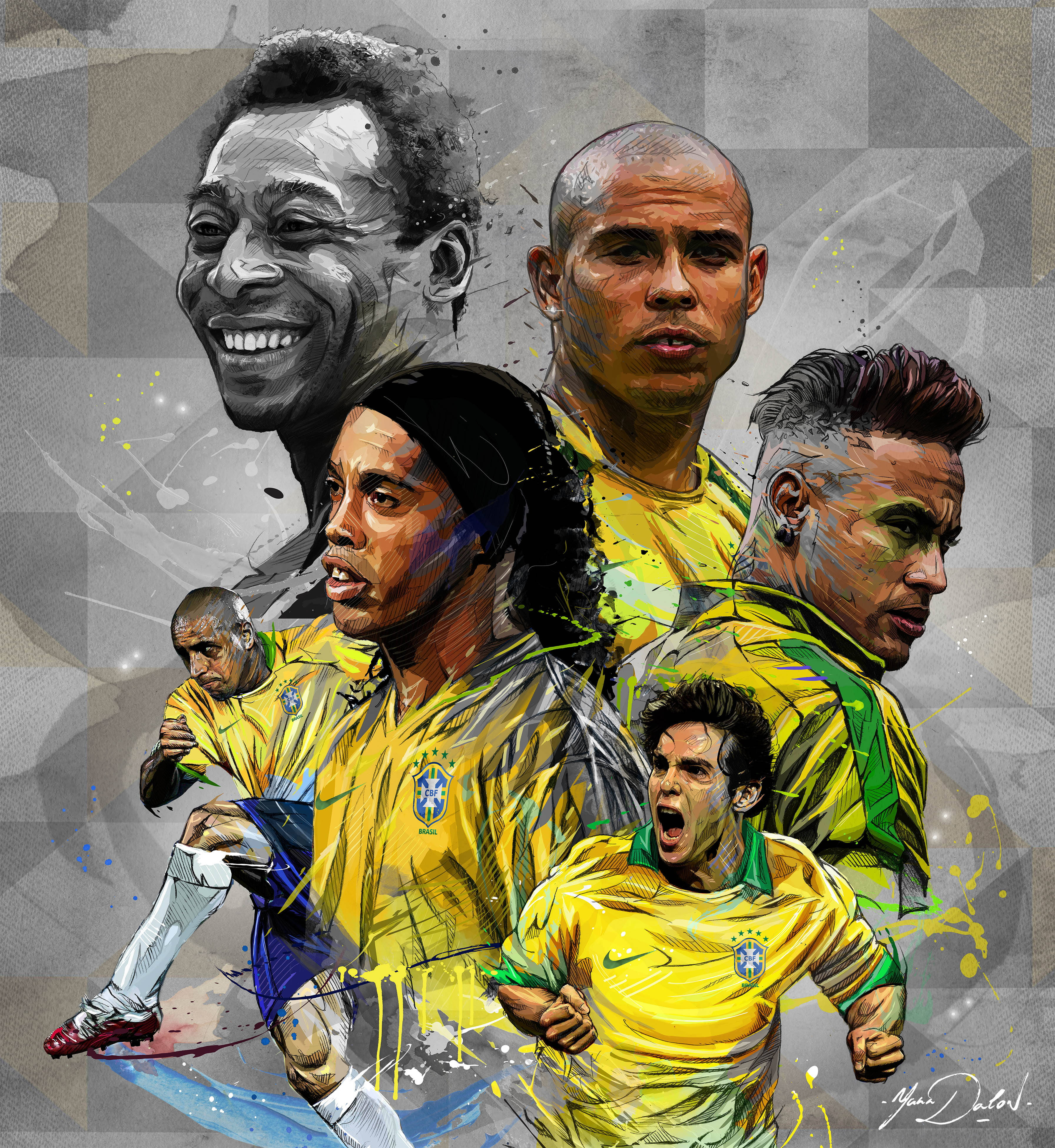 Jucători Legende din Sala Faimei a Echipei Naționale de Fotbal a Braziliei Fundal