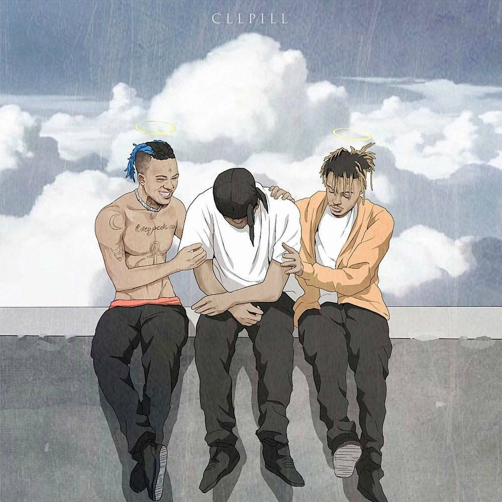 Juice Wrld animat petrece timpul cu prietenii Fundal