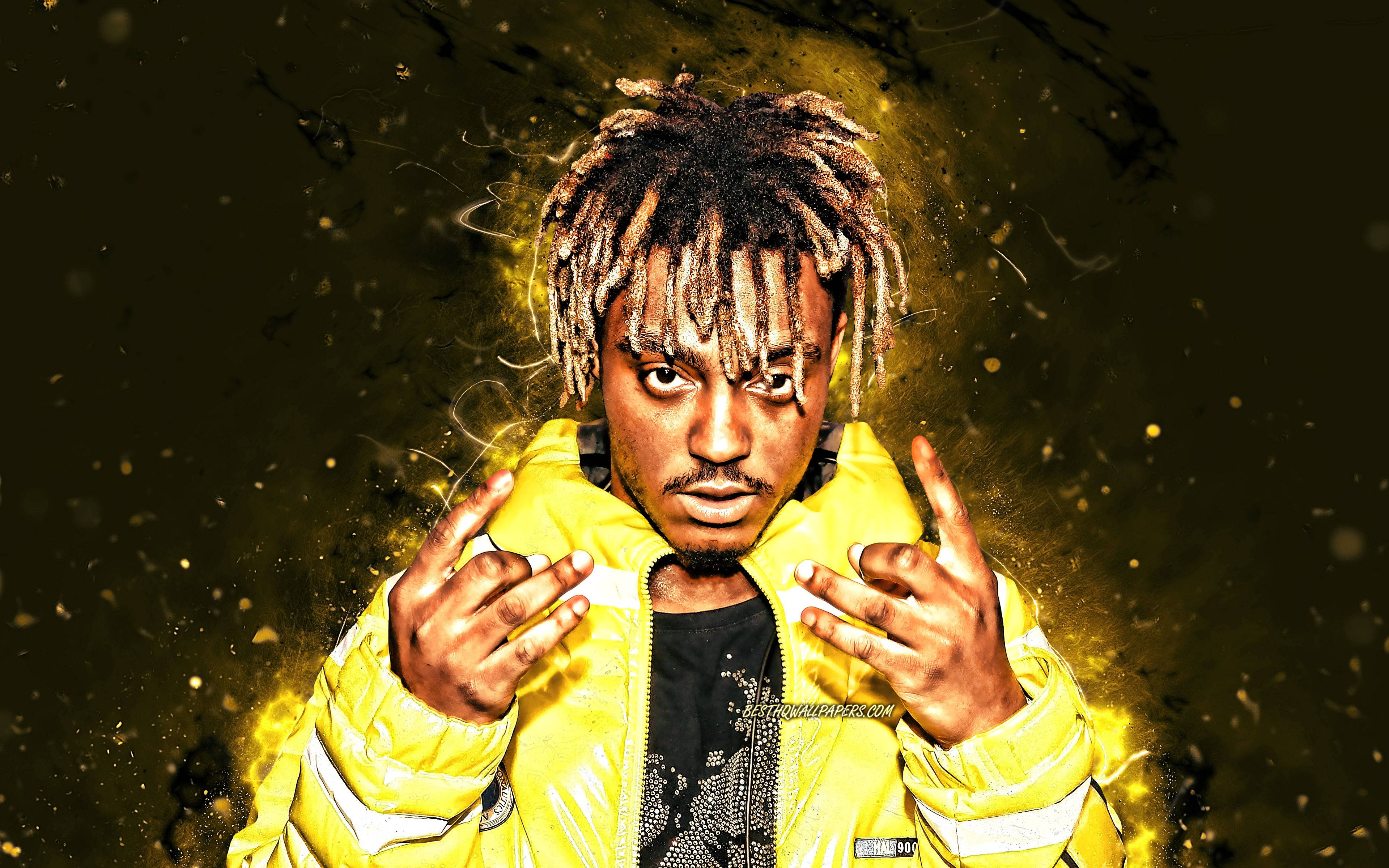 Juice Wrld Galben Editat de Fani 4K Fundal