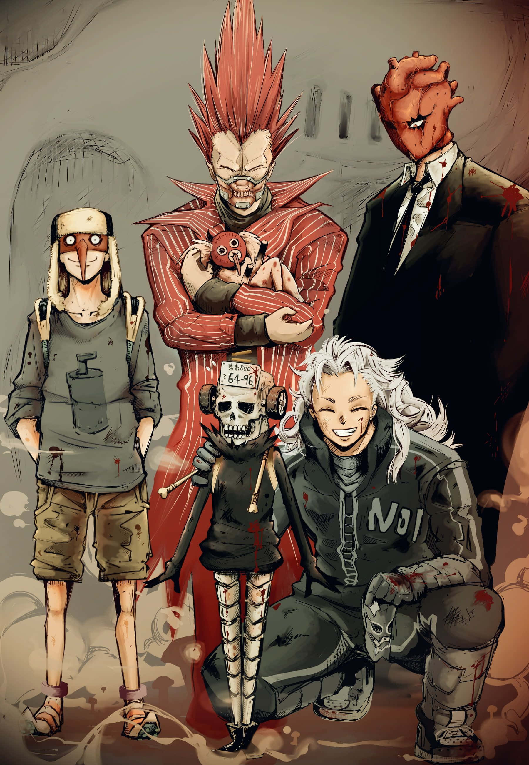 Kaiman, protagonistul din Dorohedoro, gata să-și înfrunte inamicii Fundal