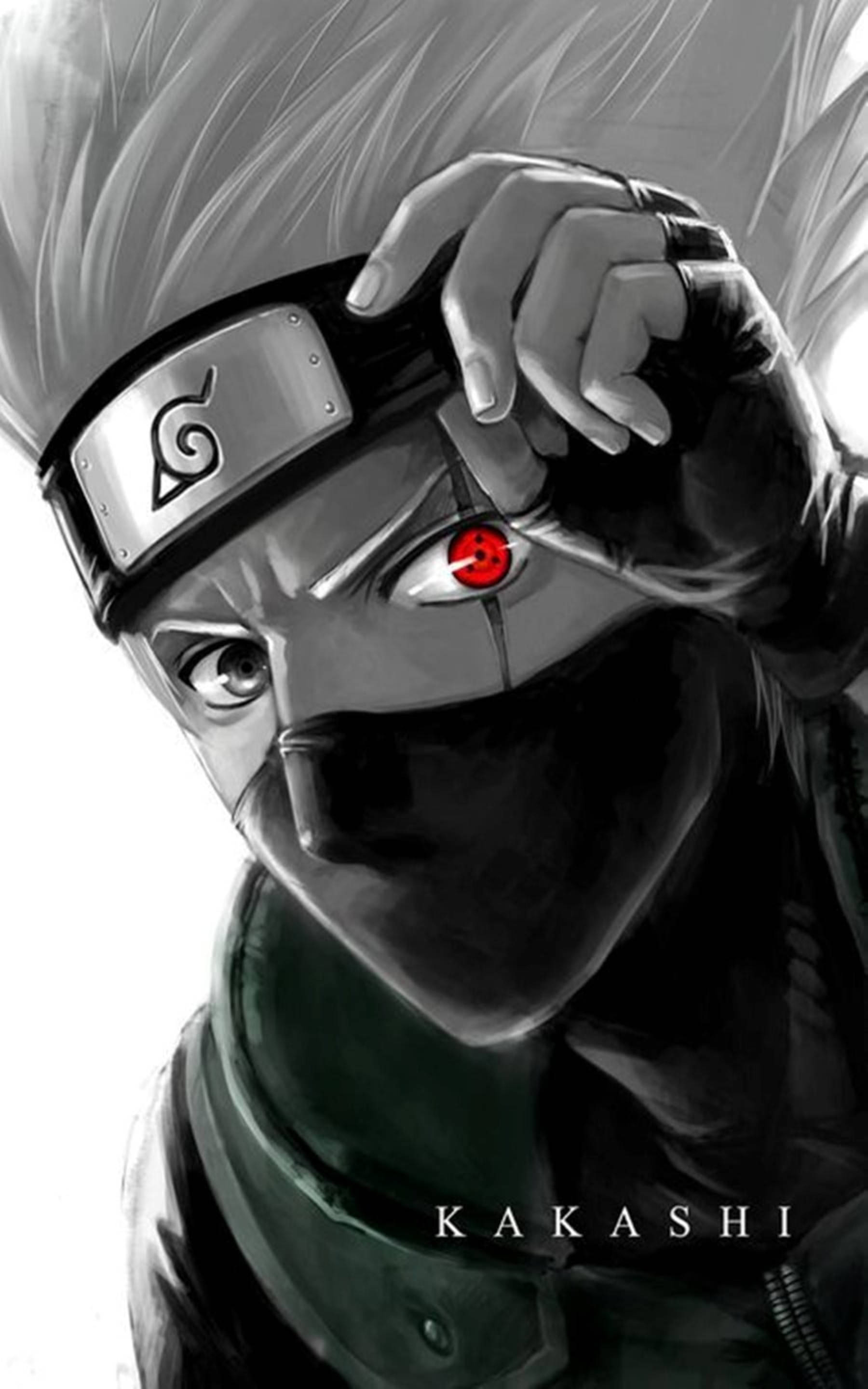 Kakashi cu Ochiul Roșu Cool Fundal