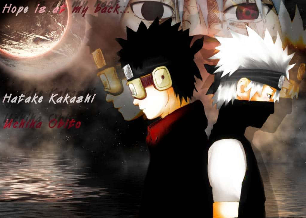 Kakashi și Obito unul lângă altul Fundal